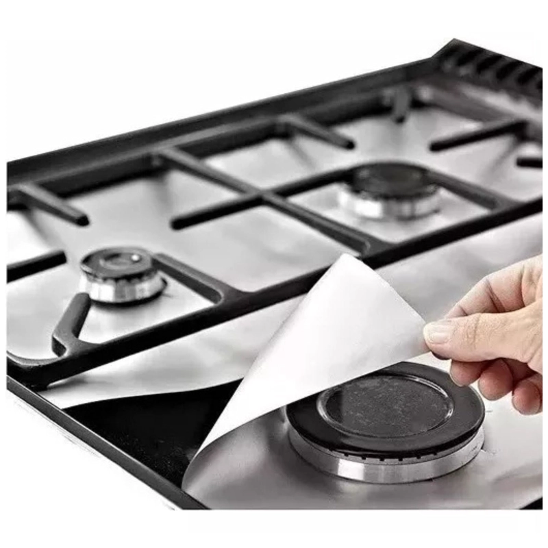 PAPEL ALUMINIO 12 LAMINAS PROTECTOR COCINA ESTUFA FOGON GAS - 2