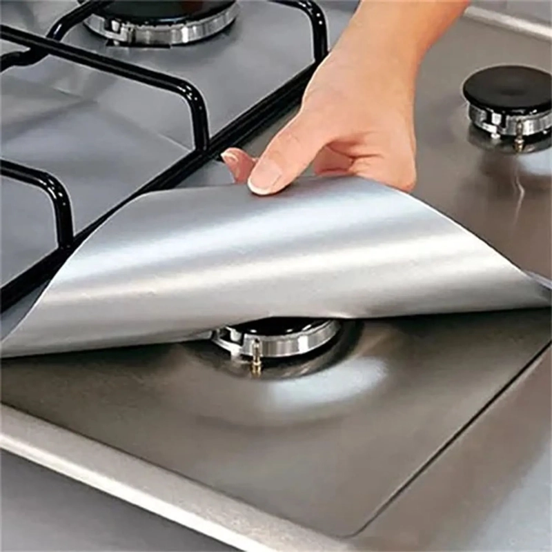 PAPEL ALUMINIO 12 LAMINAS PROTECTOR COCINA ESTUFA FOGON GAS - 4