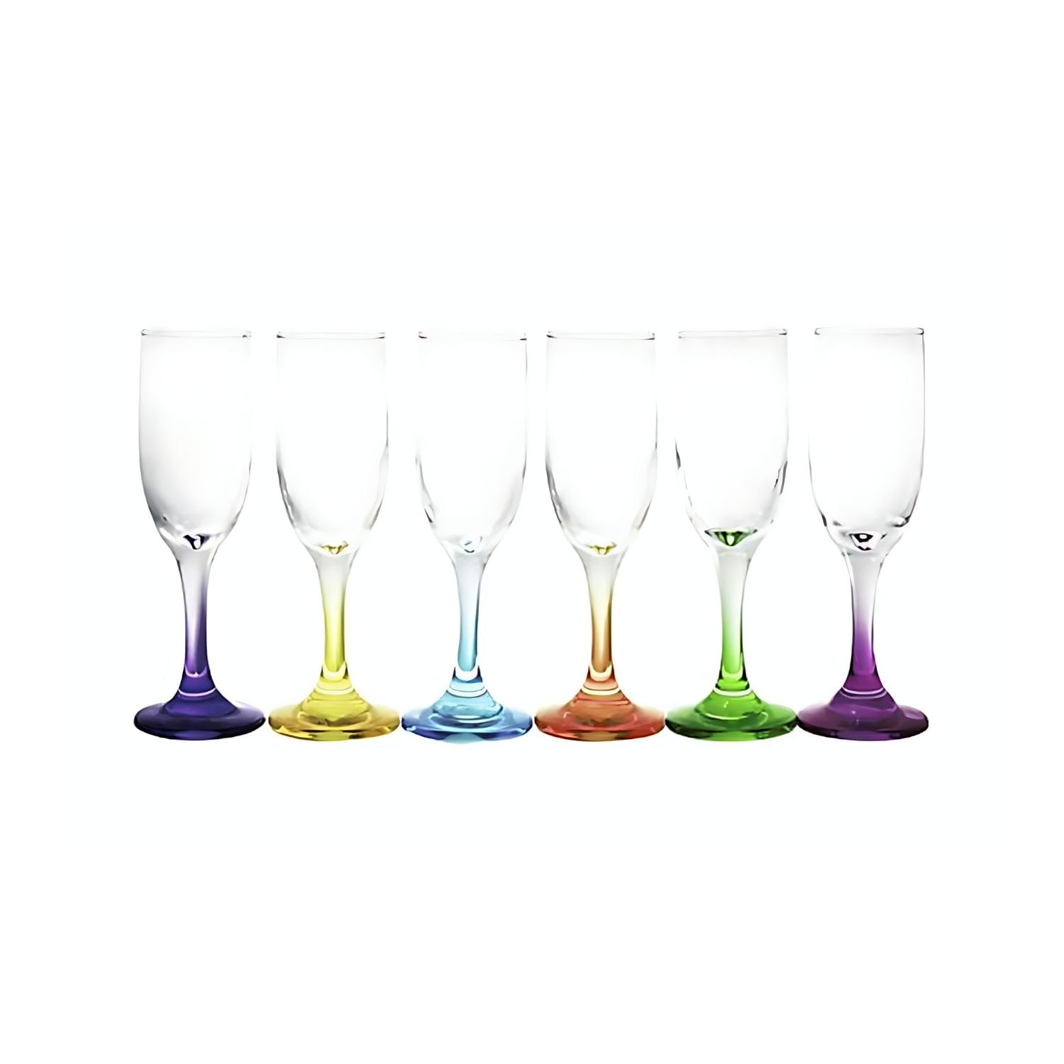DISPLAY 6 COPAS CHAMPAGNE 176CC FLUTE VERSALLES PIE COLOR - 1