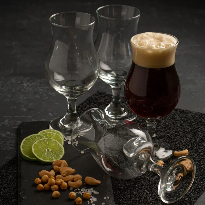 DISPLAY 4 COPAS CERVECERAS PREMIUM PRAGA 442ML CRISTAR BEER - 4