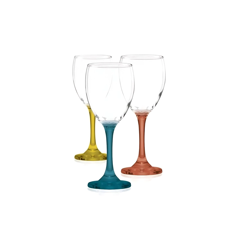 DISPLAY 6 COPAS VINO VERSALLES PIE COLOR 300ML MULTICOLORES - 4