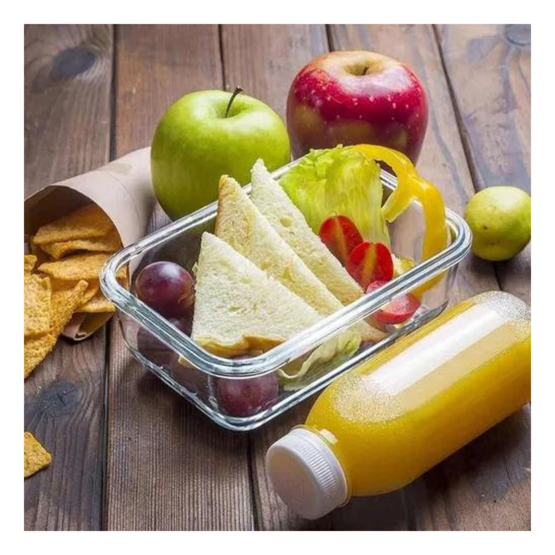 CONTENEDOR ALIMENTOS HERMETICO RECTANGULAR 420ML VIDRIO ALLEGRA - 5