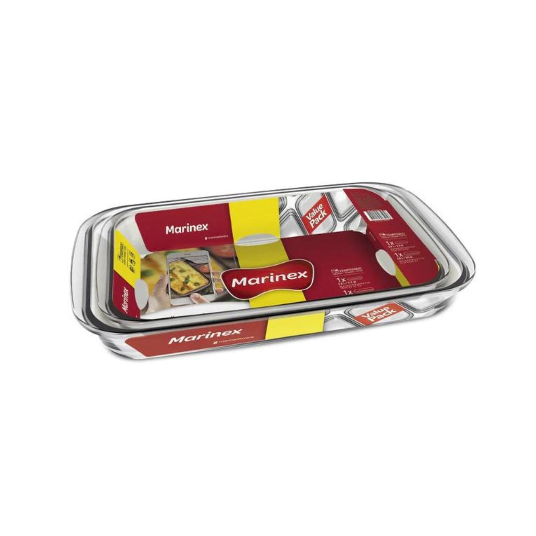 PACK 2 FUENTES ASADERAS MEDIANA GRANDE VIDRIO RECTANGULAR - 1