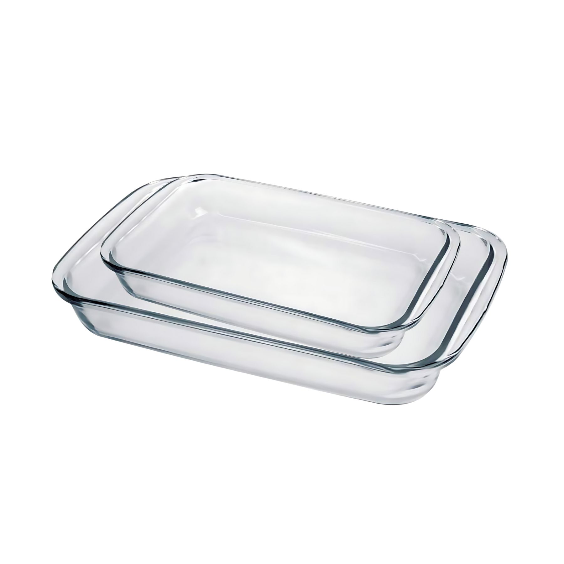 PACK 2 FUENTES ASADERAS MEDIANA GRANDE VIDRIO RECTANGULAR - 2