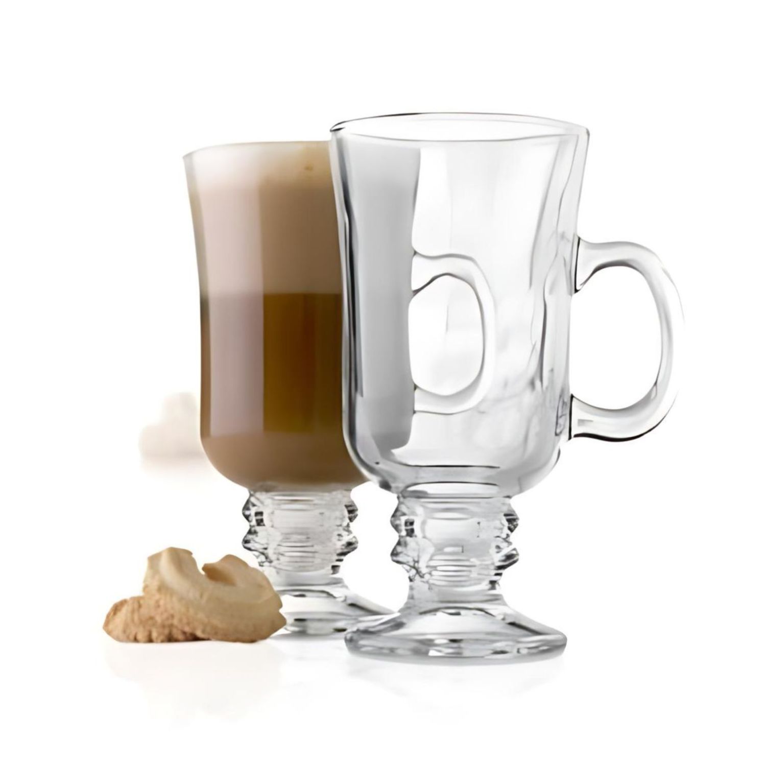 SET 2 VASOS GRANDE CAFE CAPPUCCINO VIDRIO CRISTAL 230CC ALLEGRA - 1