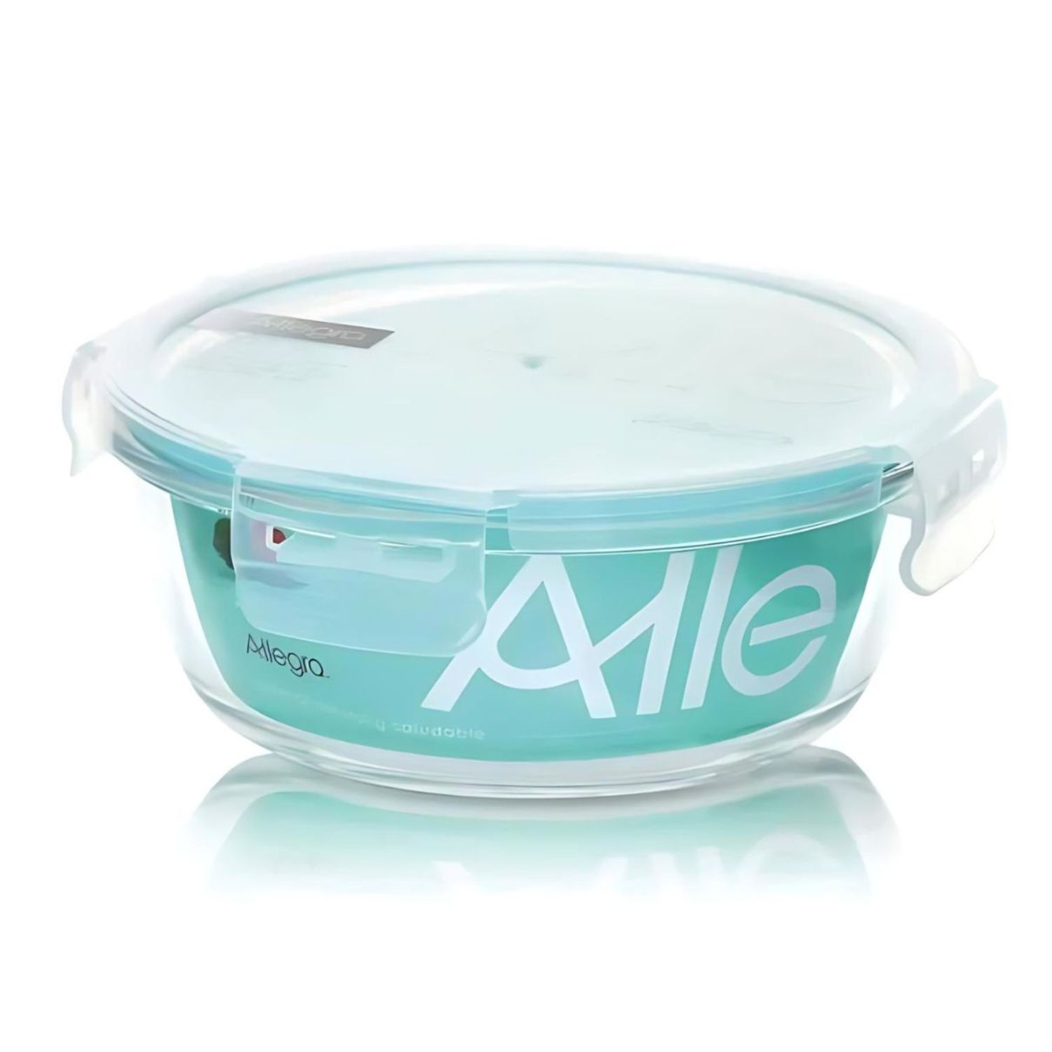 CONTENEDOR ALIMENTOS HERMETICO REDONDO 370ML VIDRIO ALLEGRA - 1