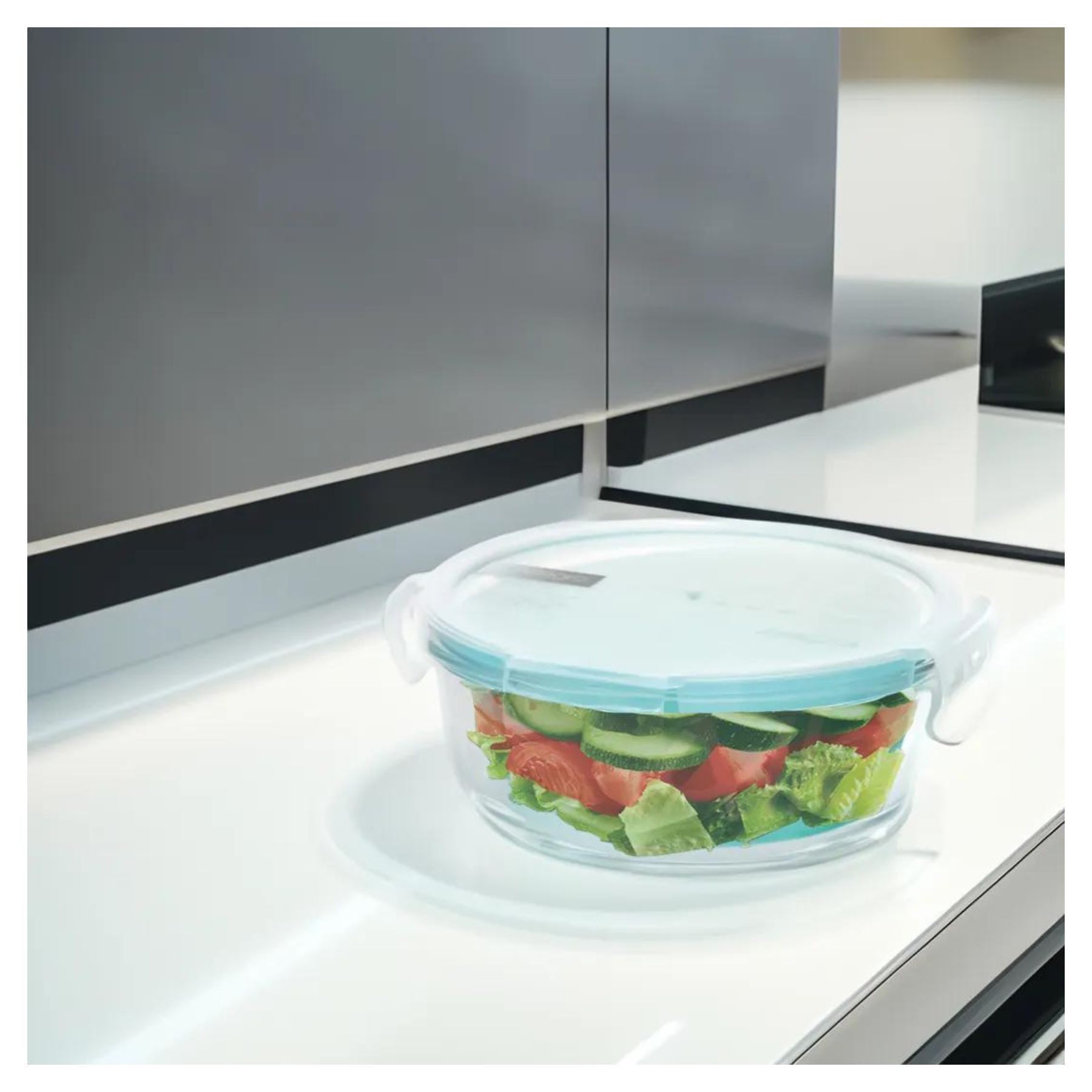 CONTENEDOR ALIMENTOS HERMETICO REDONDO 370ML VIDRIO ALLEGRA - 3