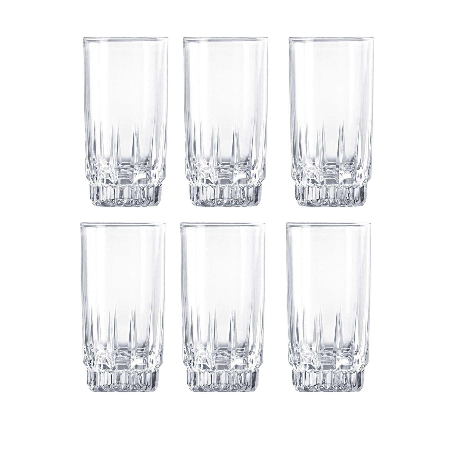 SET 6 VASOS ALTOS WHISKY CRISTAR PRISMA ROCKS 335ML - 1