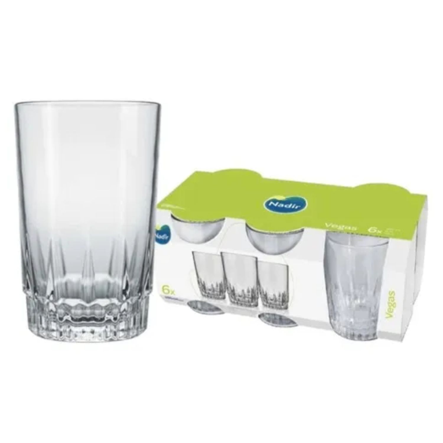 SET 6 VASOS VIDRIO 240ML MODELO VEGAS RESISTENTES HOGAR - 2