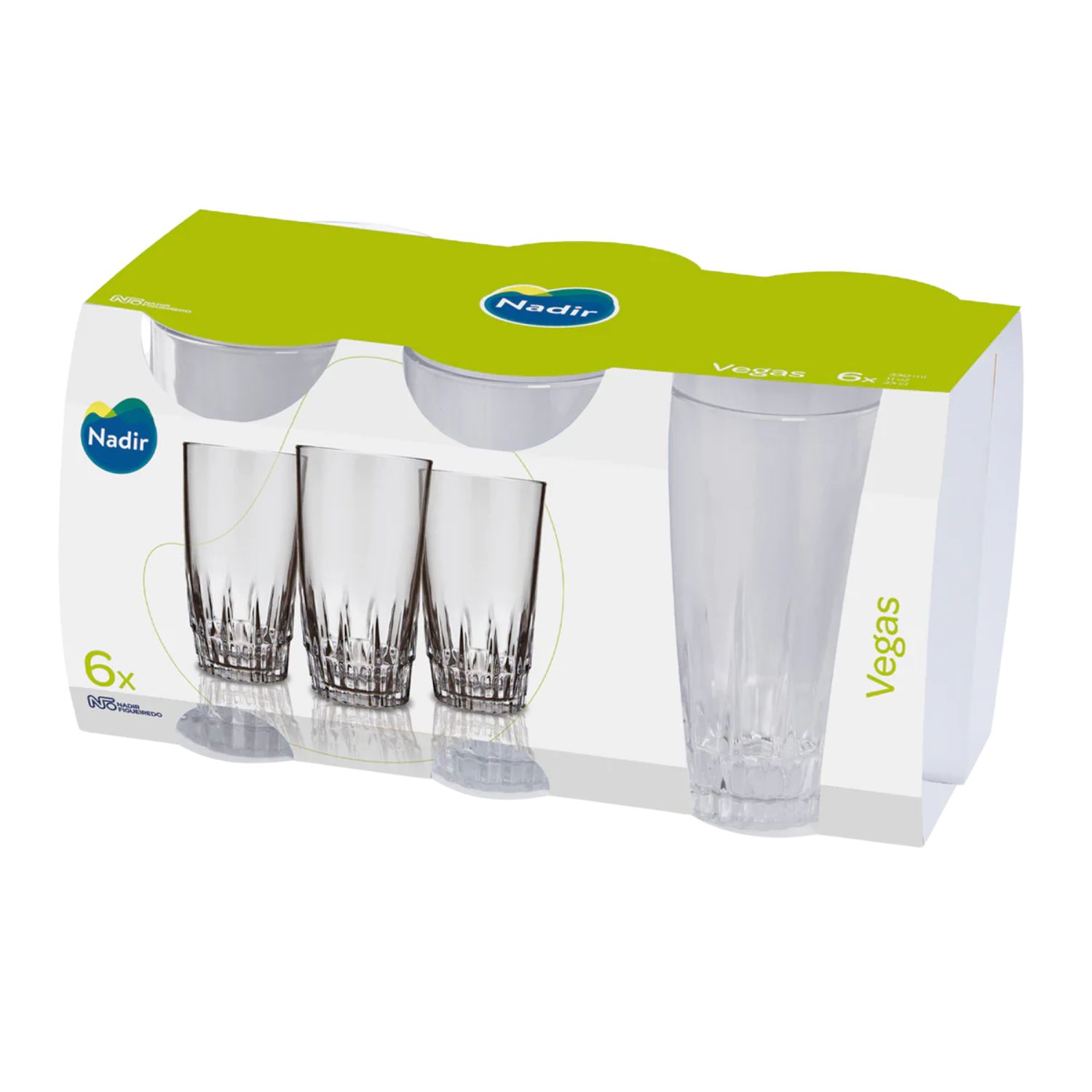SET 6 VASOS ALTO LONG DRINK VEGA 330ML TRASPARENTE - 1