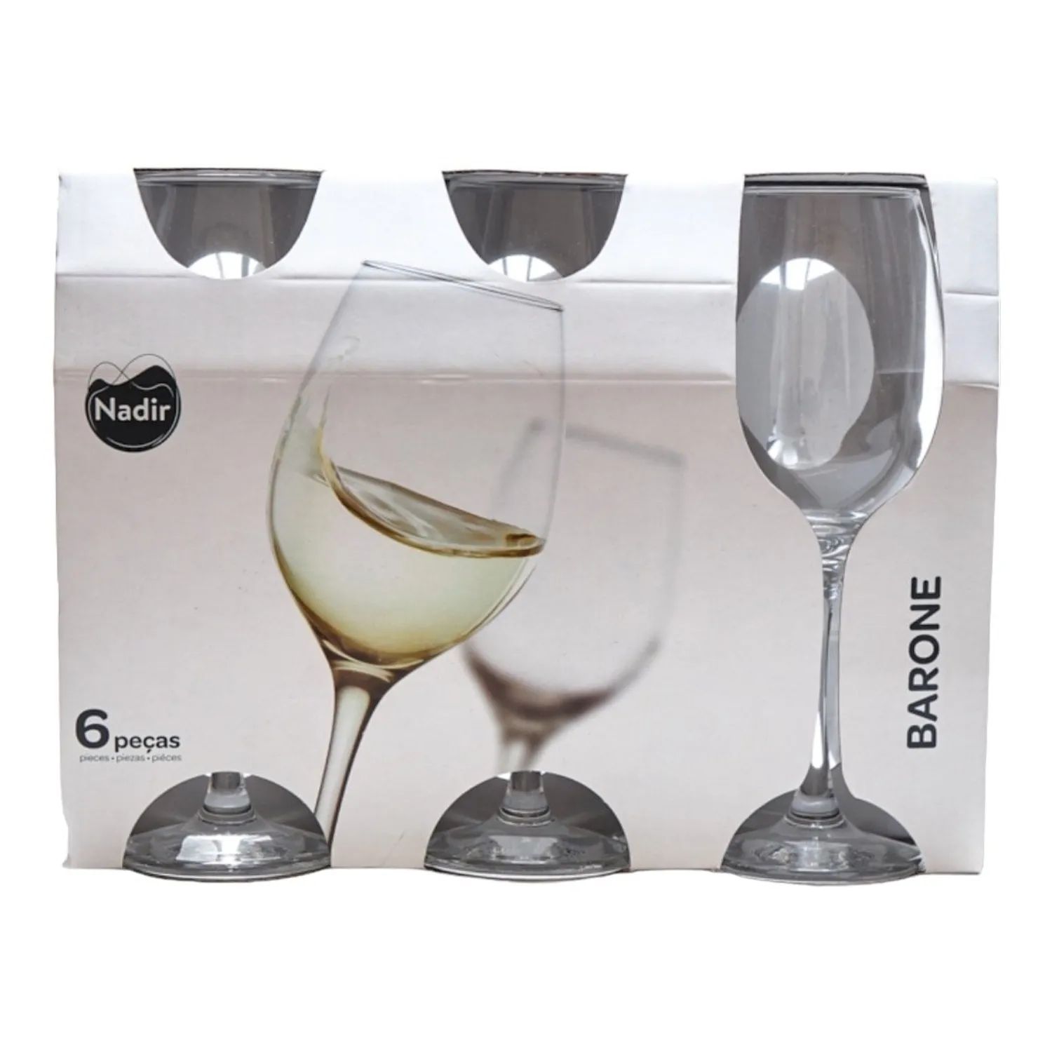 SET 6 COPAS VIDRIO BARONE VINO 385ML NADIR TRANSPARENTE - 2