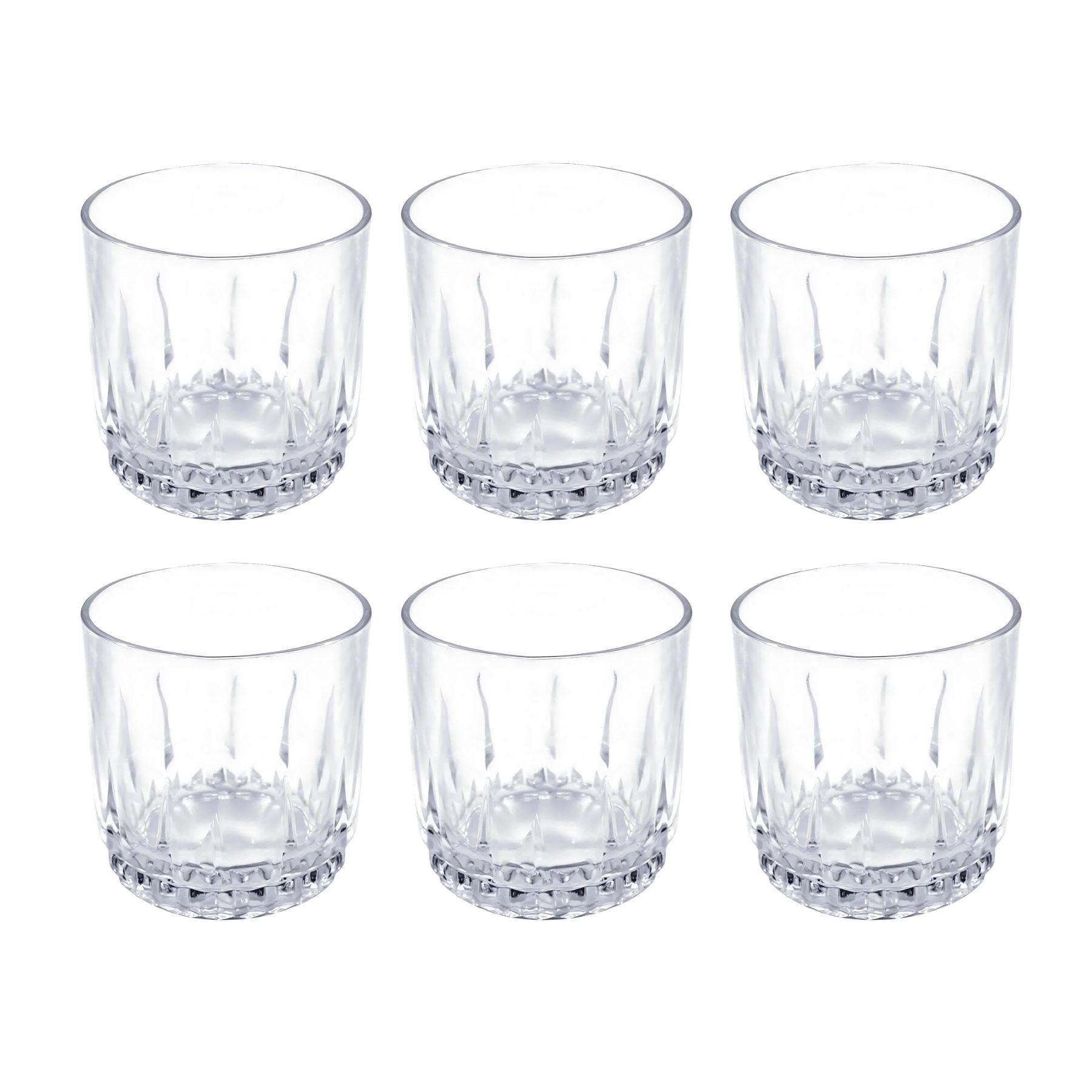 SET 6 VASOS BAJOS WHISKY CRISTAR PRISMA ROCKS 306ML - 2