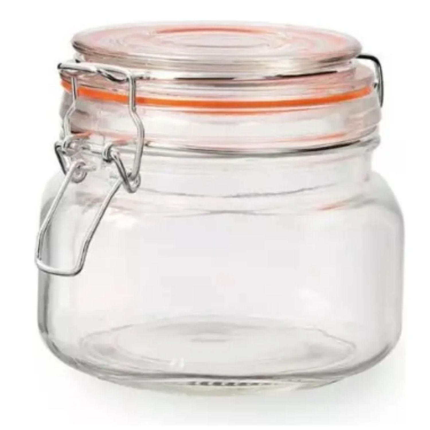 FRASCO DE VIDRIO CON TAPA HERMÉTICA 500ML TRANSPARENTE - 2