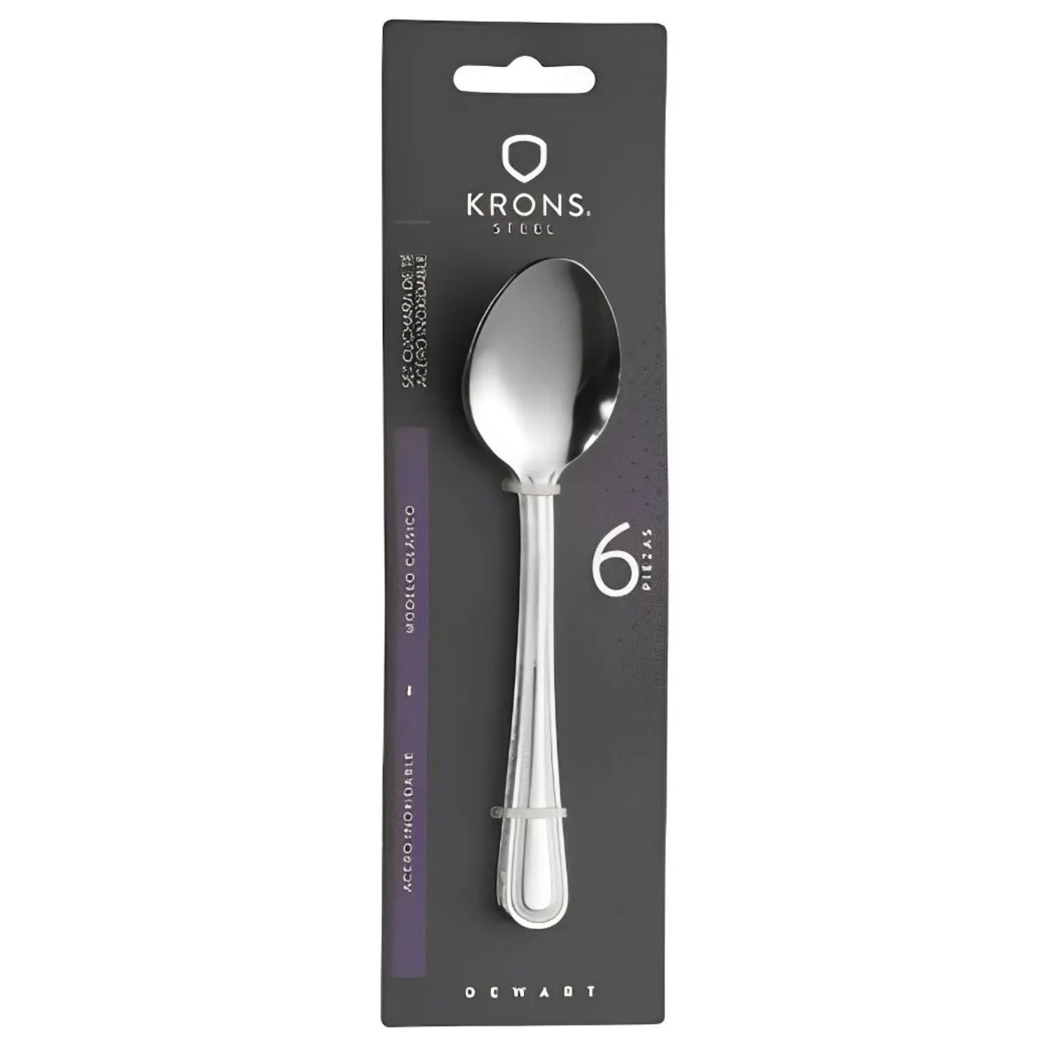 SET 6 CUCHARAS KRONS SOPA PERLADOS NEWCASTLE BLISTER PLATEADO - 1