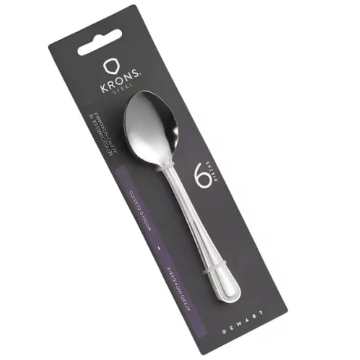 SET 6 CUCHARAS KRONS SOPA PERLADOS NEWCASTLE BLISTER PLATEADO - 2