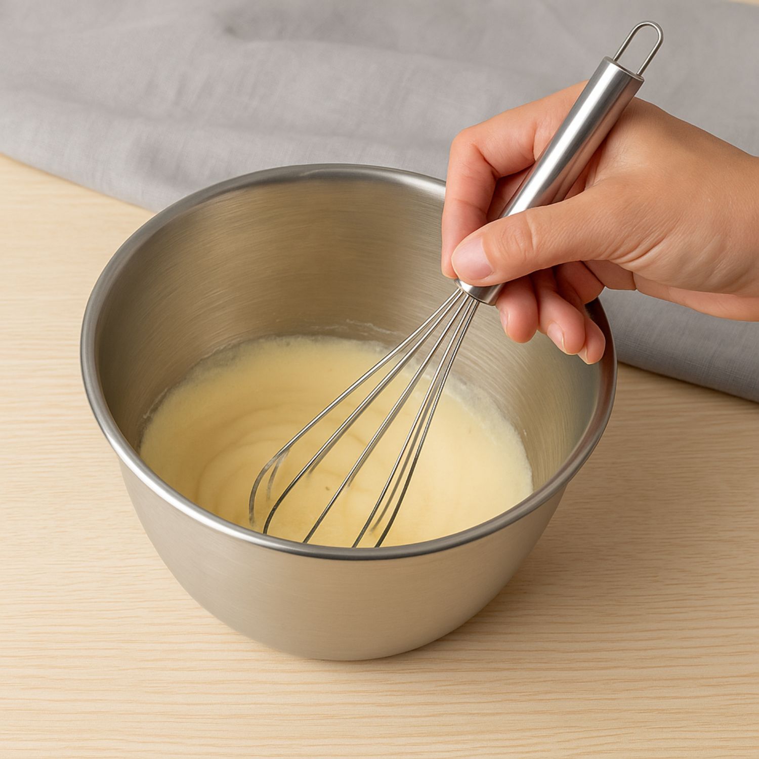 BATIDOR MANUAL CUINER DE COCINA ACERO INOXIDABLE 35CM - 3