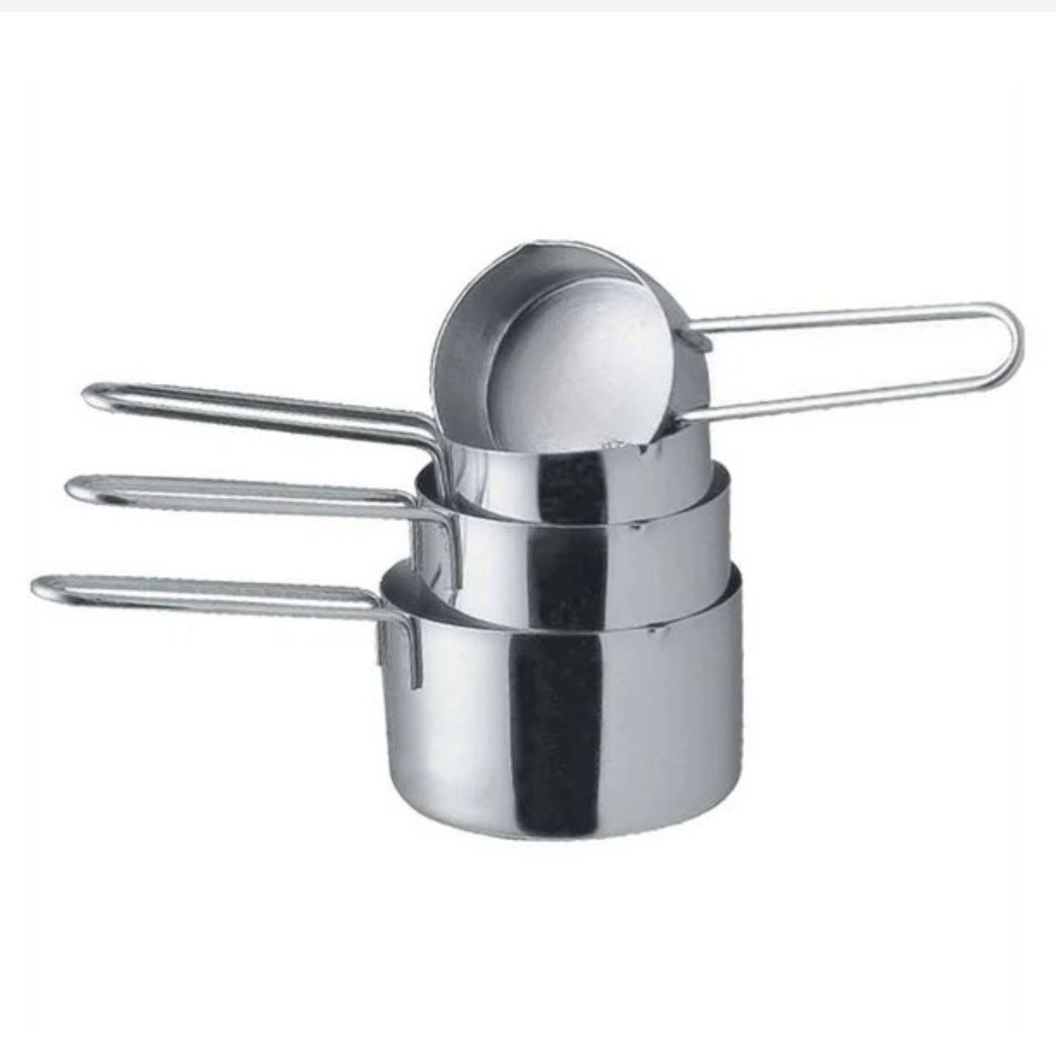 SET 4 TAZAS MEDIDORAS ACERO INOX CUINER 60 50 120 250ML PLATEADO - 2
