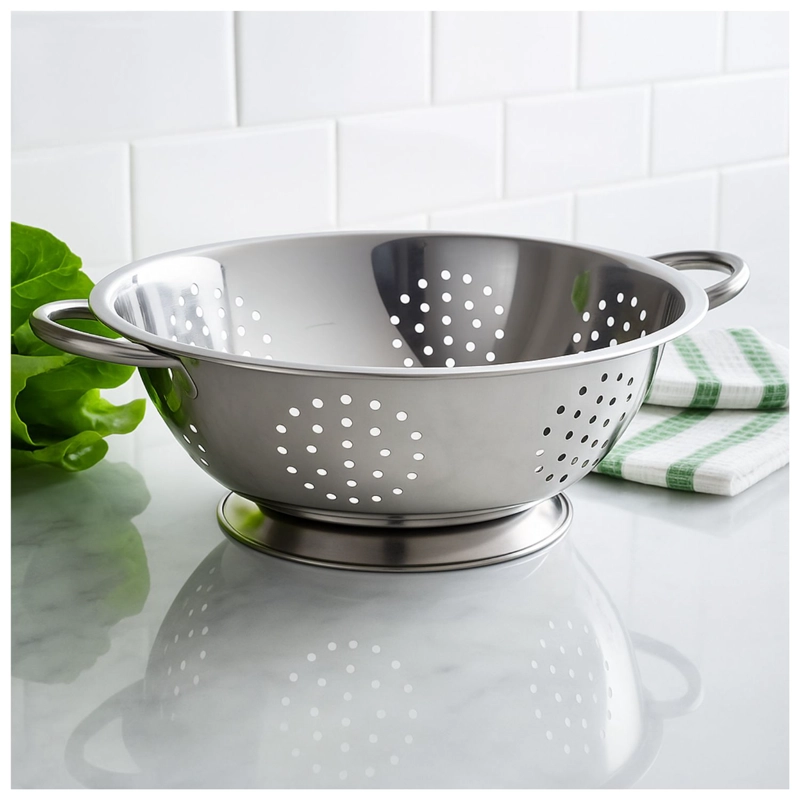 COLADOR ESCURRIDOR DE COMIDA CUINER ACERO INOXIDABLE 24CM - 1