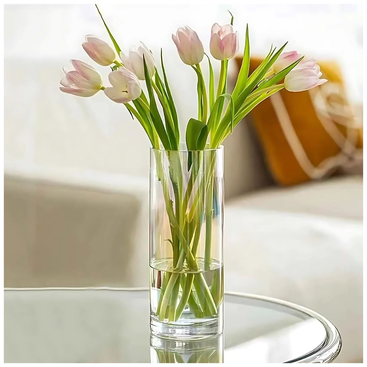 FLORERO CILINDRO 25CM VIDRIO TRANSPARENTE DECORACION ALLEGRA - 3