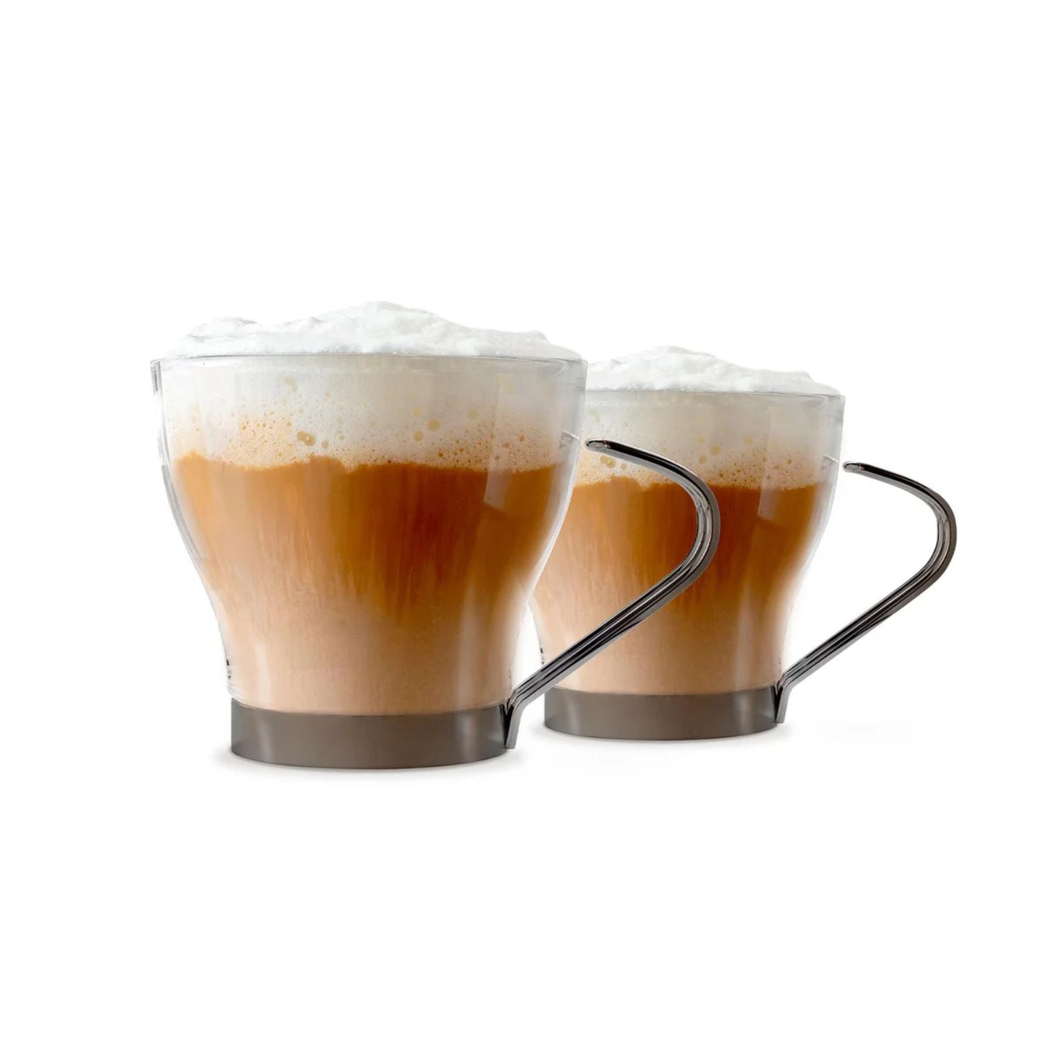 SET 6 PIEZAS TAZAS CAPUCCINO 100ML ASA METALICA TEMPLADA - 1