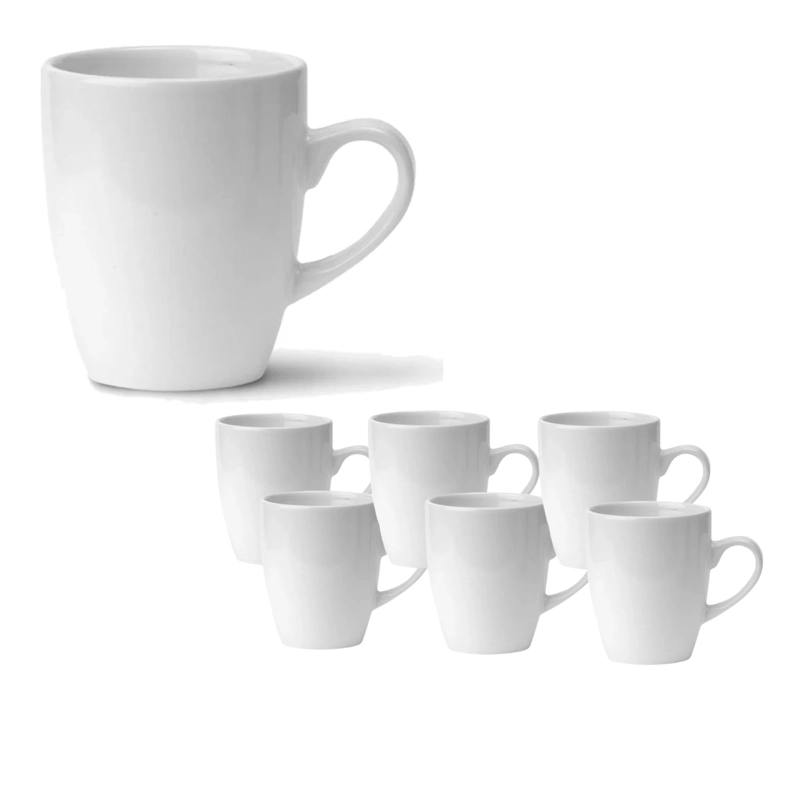 SET 12 TAZAS MUG DE CERAMICA BLANCO BULLET 325ML HALLEN - 1