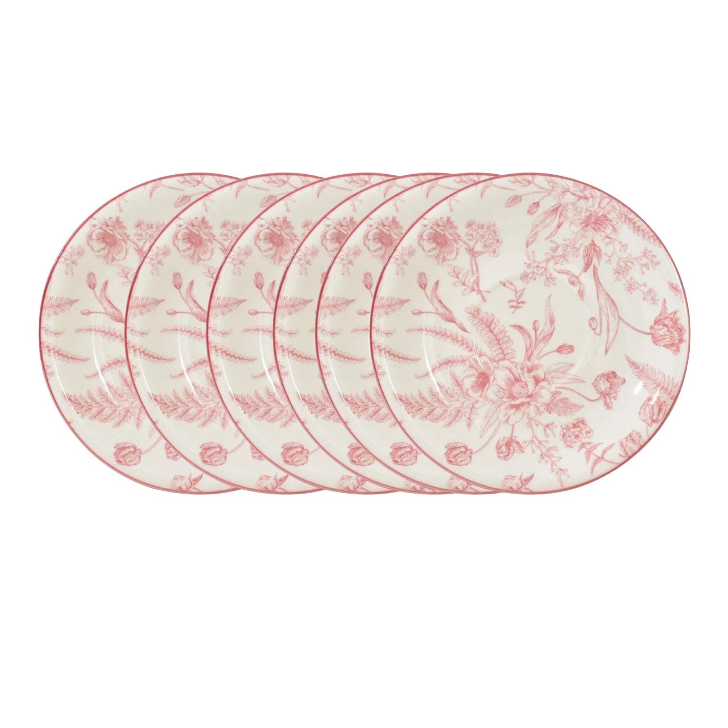 SET 6 PLATILLOS DISEÑO ROSE ROYAL 15CM MENAJE COCINA - 1