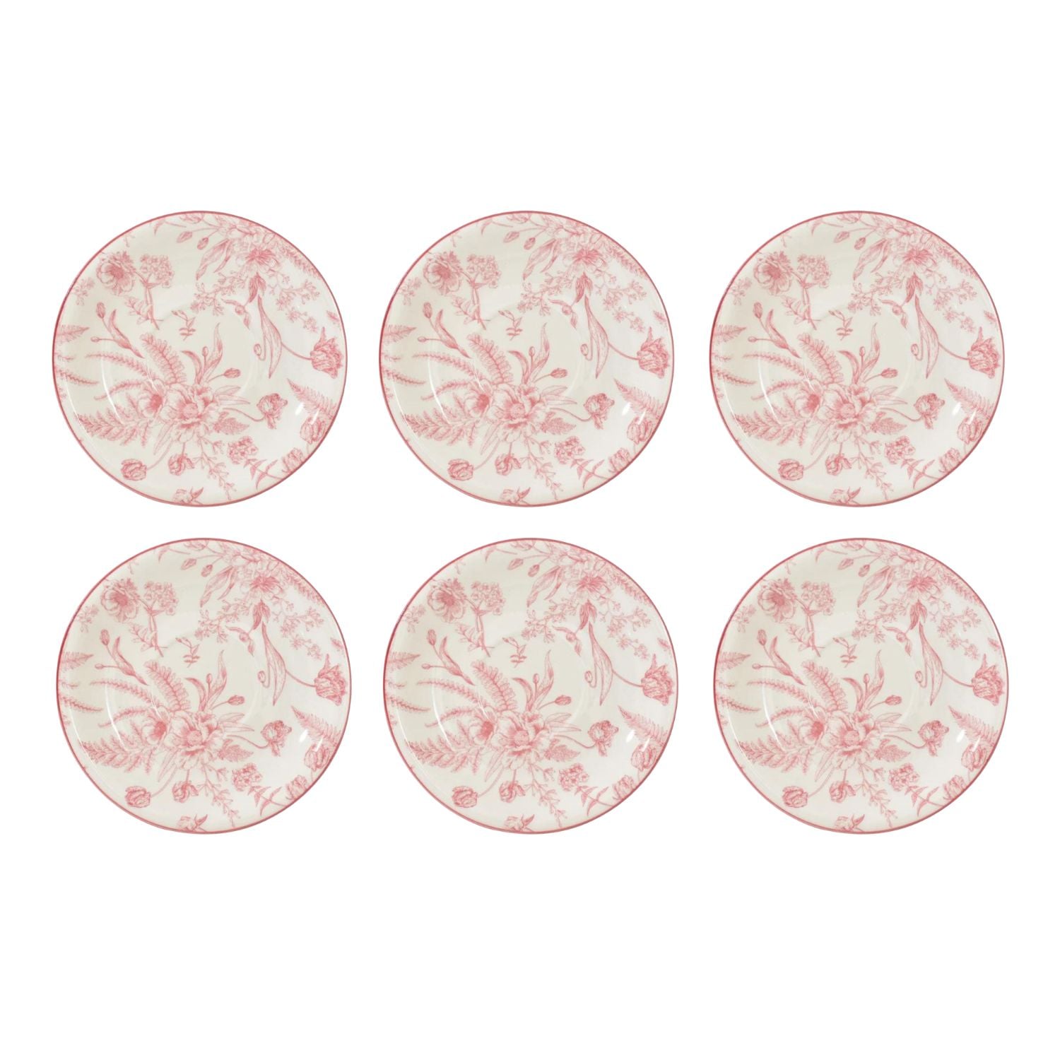 SET 6 PLATILLOS DISEÑO ROSE ROYAL 15CM MENAJE COCINA - 2