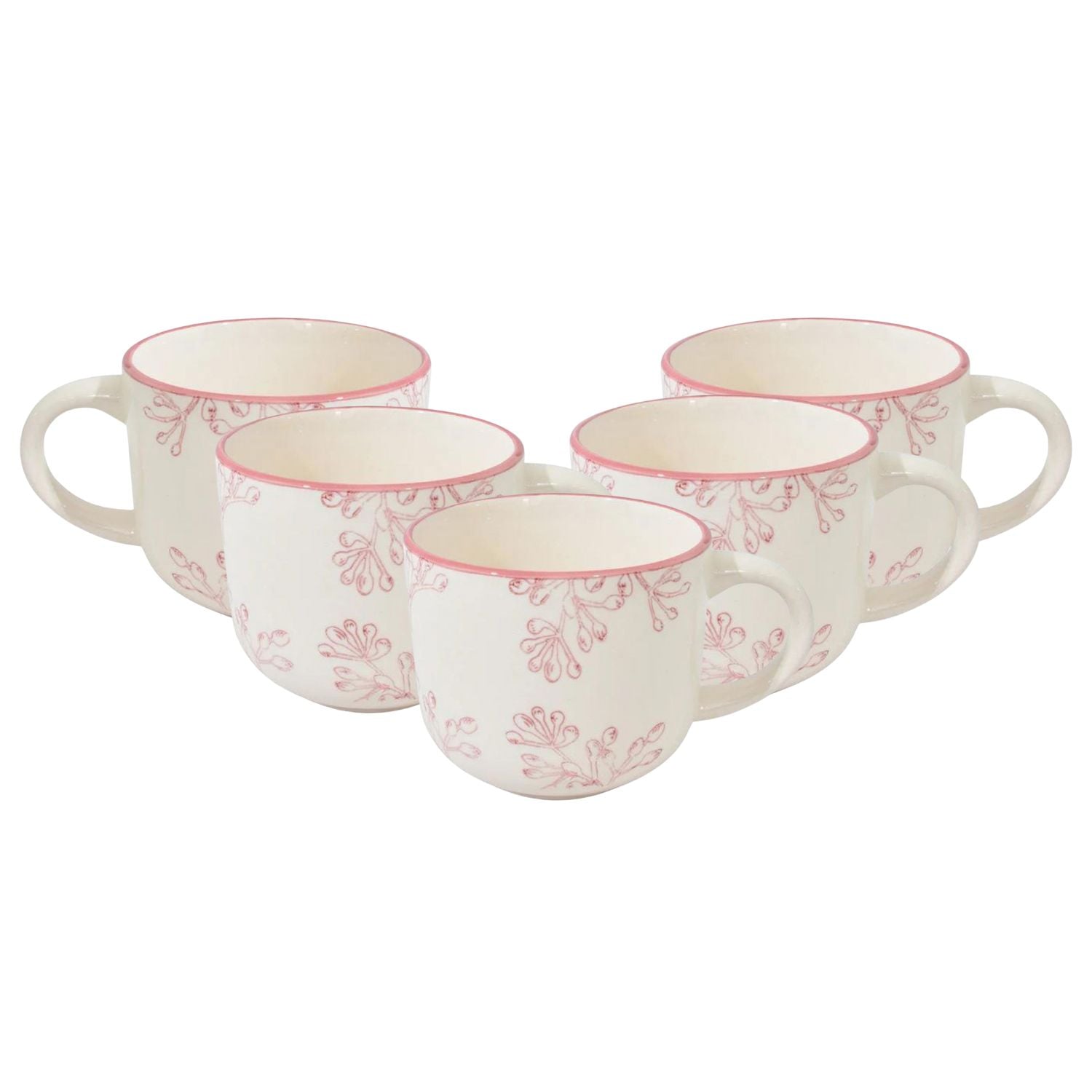 SET 6 TAZAS DE TE 350ML ROYAL BORDE ROSE MENAJE COCINA - 4