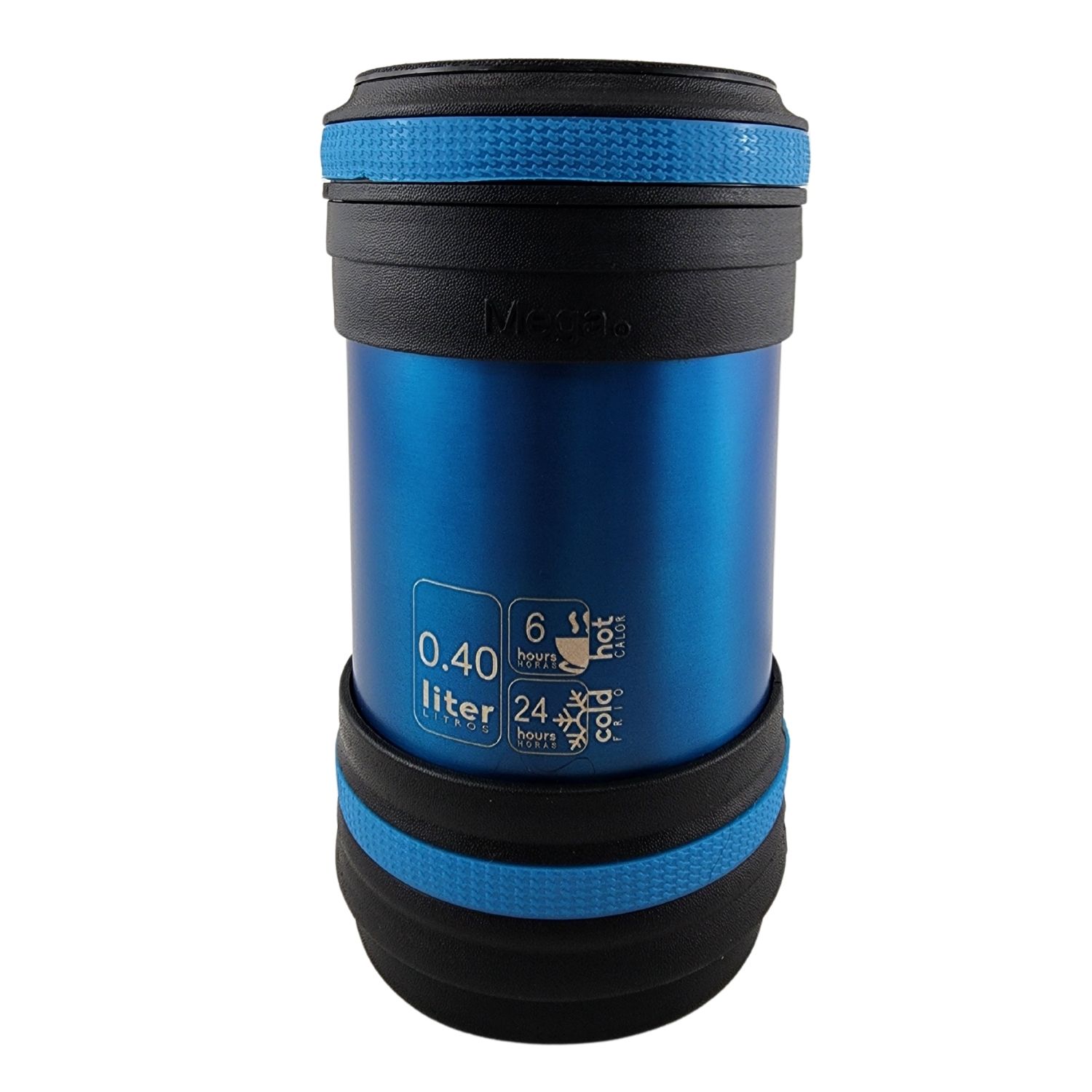 TERMO MEGA MAXX 400ML COMIDAS METALICO ACERO INOXIDABLE AZUL - 3