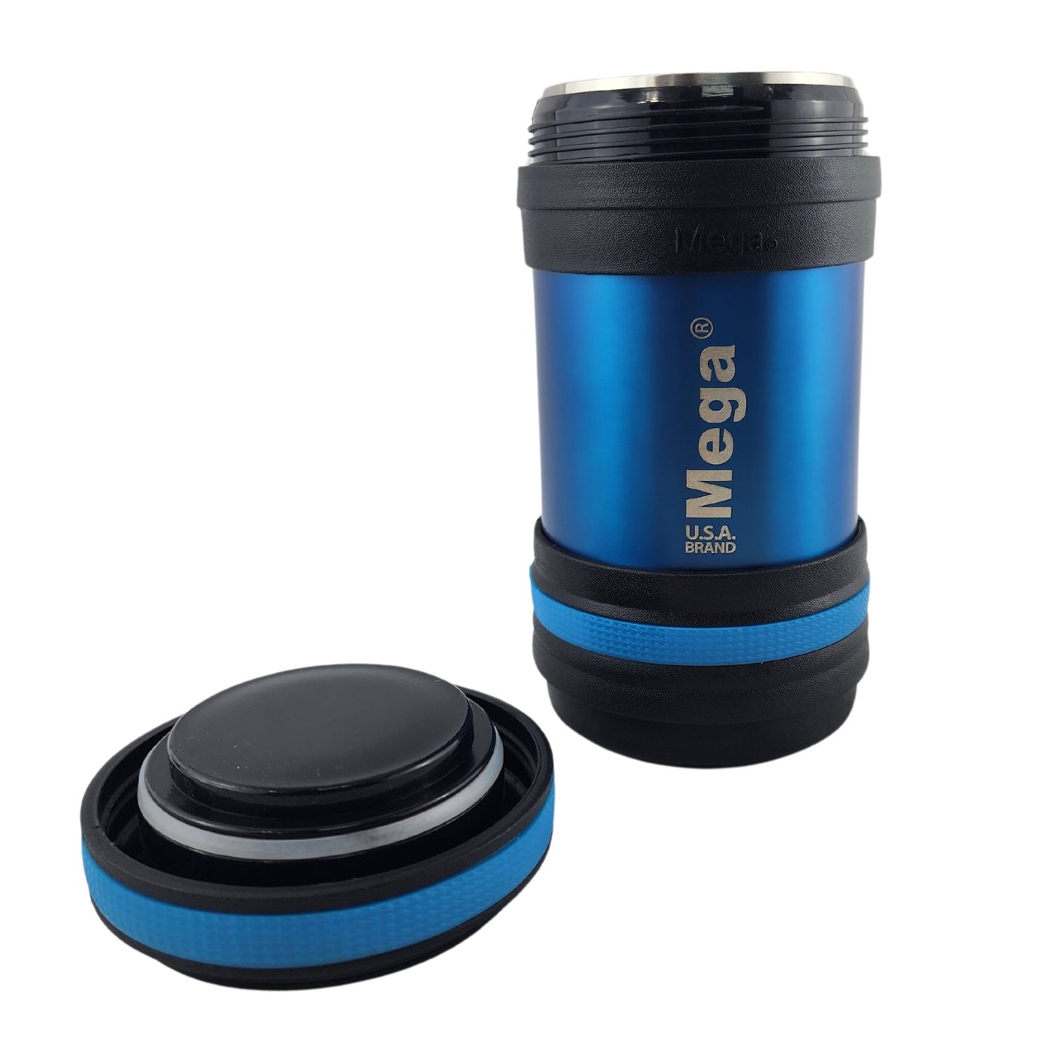 TERMO MEGA MAXX 400ML COMIDAS METALICO ACERO INOXIDABLE AZUL - 4