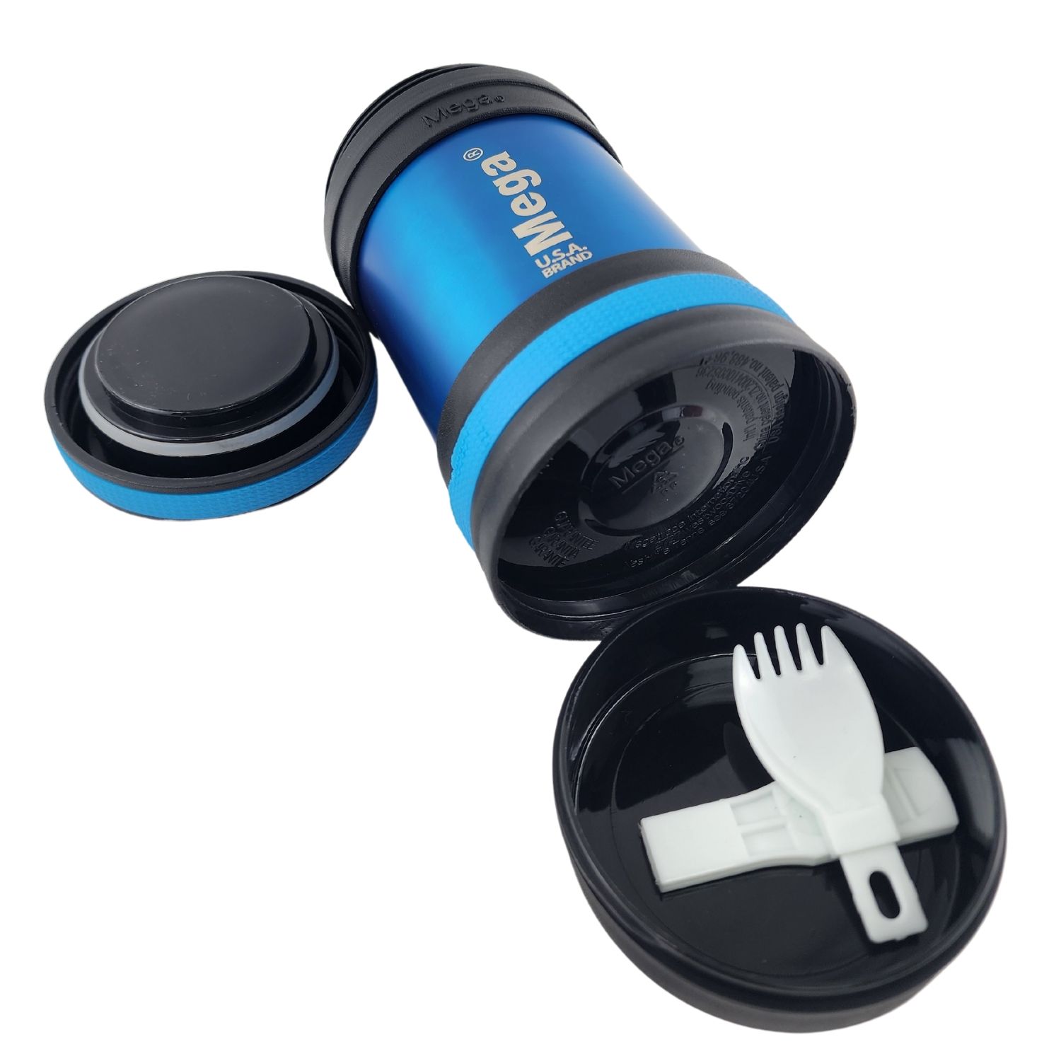 TERMO MEGA MAXX 400ML COMIDAS METALICO ACERO INOXIDABLE AZUL - 5