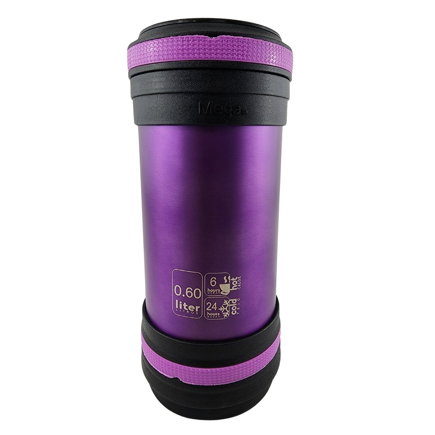 TERMO MEGA MAXX 600ML COMIDAS METALICO ACERO INOXIDABLE MORADO - 4
