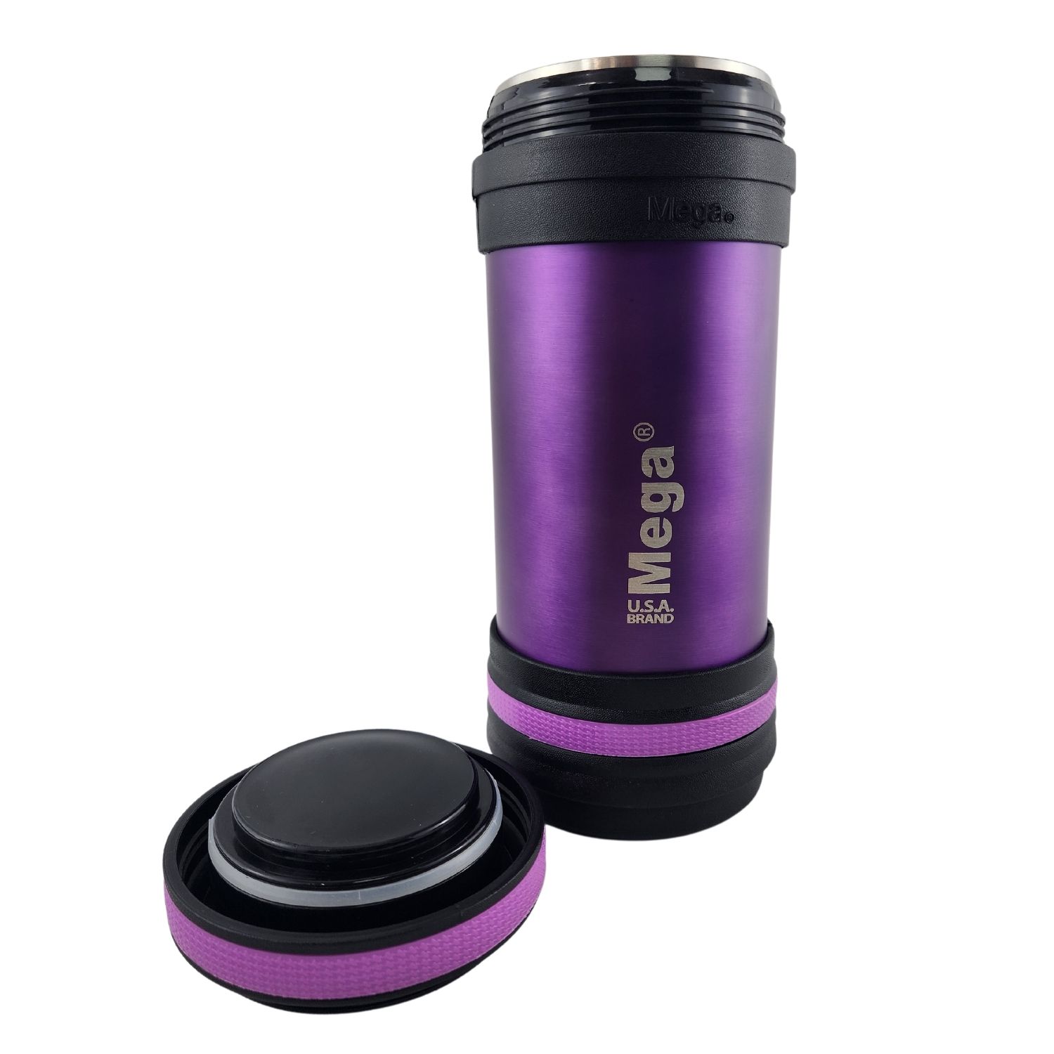 TERMO MEGA MAXX 600ML COMIDAS METALICO ACERO INOXIDABLE MORADO - 5