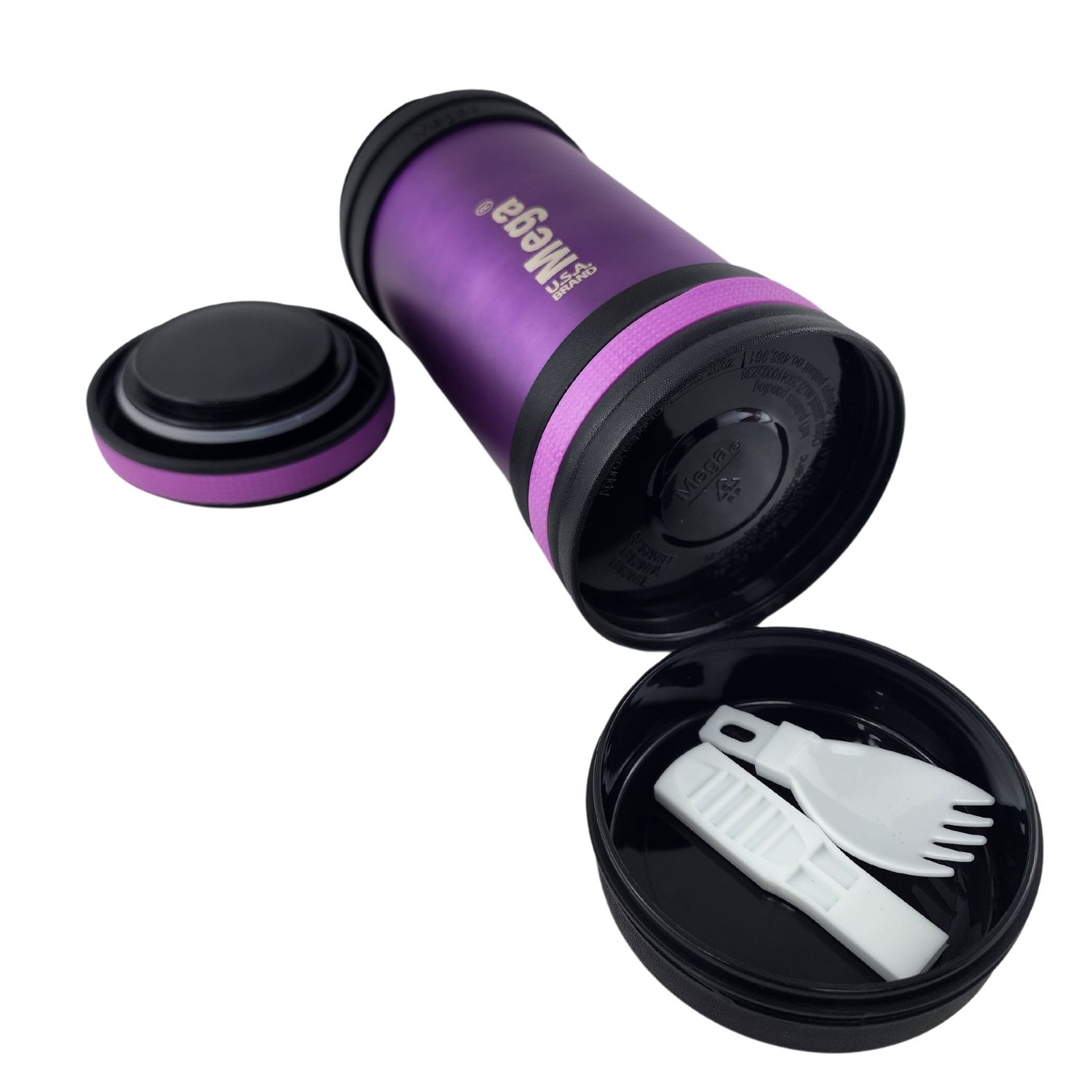 TERMO MEGA MAXX 600ML COMIDAS METALICO ACERO INOXIDABLE MORADO - 6