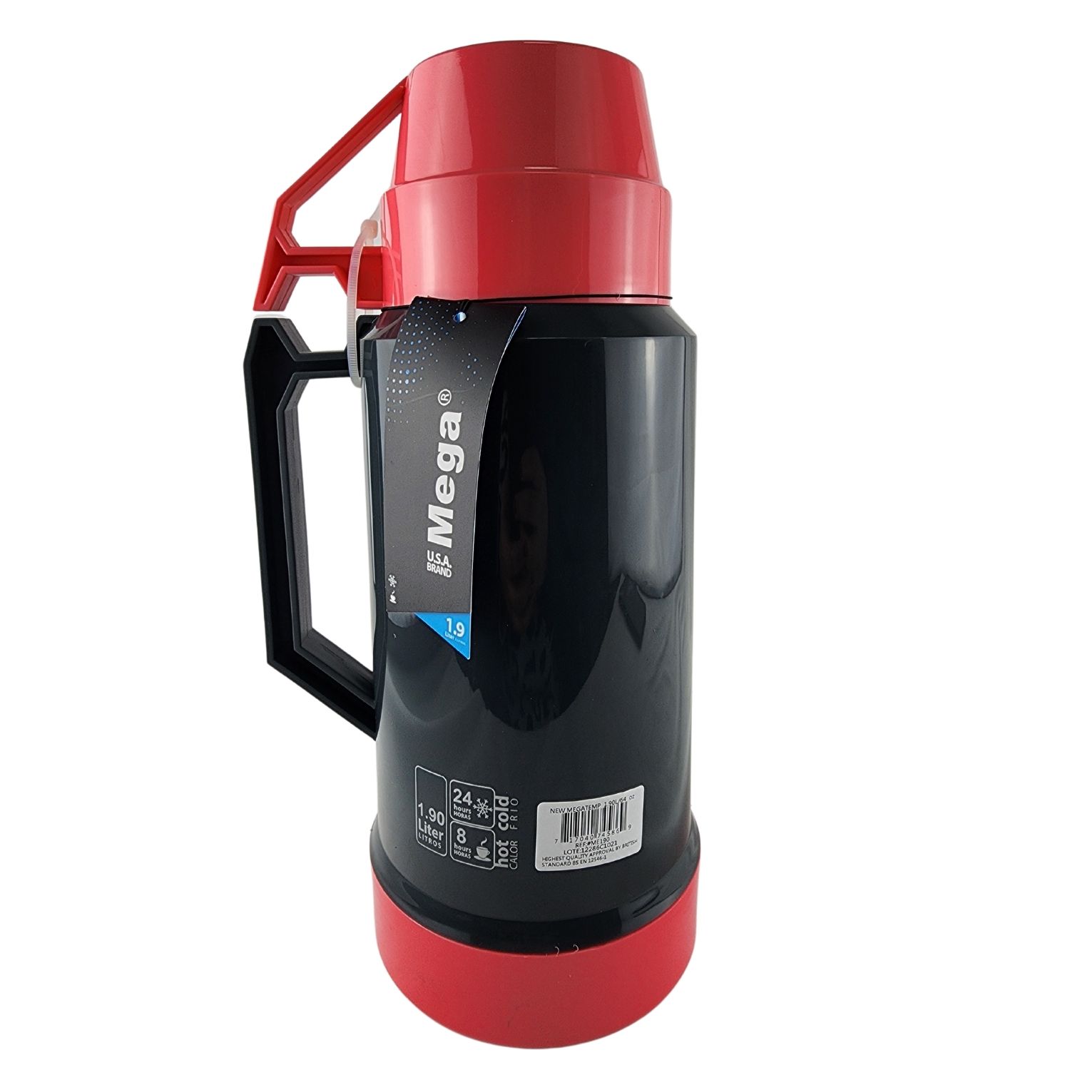 TERMO MEGA 1.9L NEW MEGATEMP BEBIDAS CALIENTES FRIAS CON TAZAS ROSA - 3