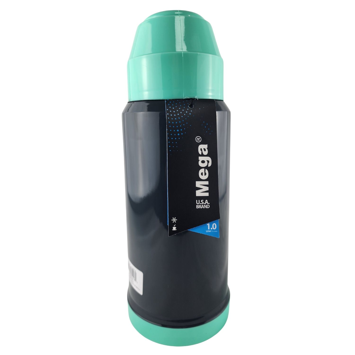 TERMO MEGA 1L NEW MEGATEMP BEBIDAS CALIENTES FRIAS CON TAZAS TURQUESA - 4