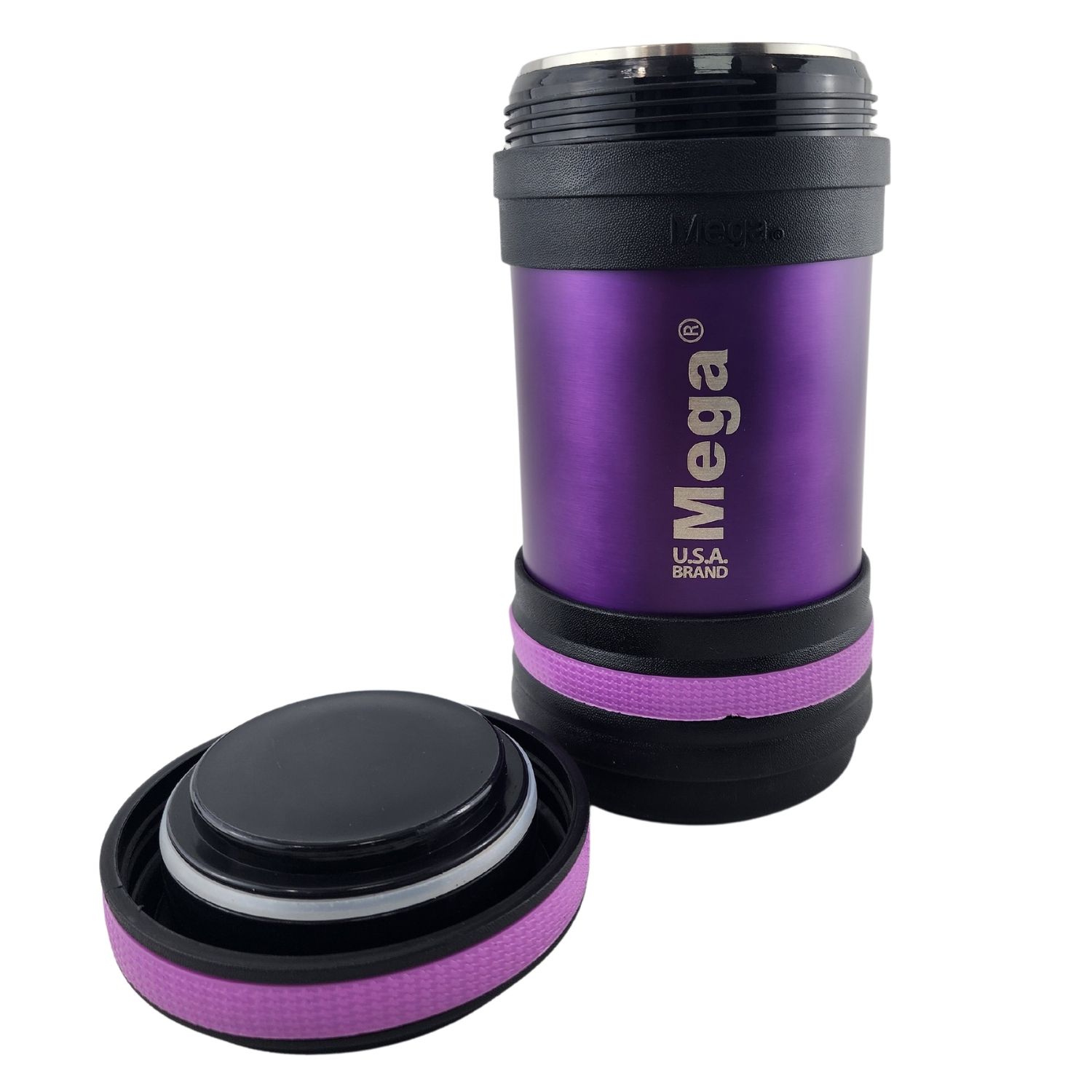 TERMO MEGA MAXX 400ML COMIDAS METALICO ACERO INOXIDABLE MORADO - 4