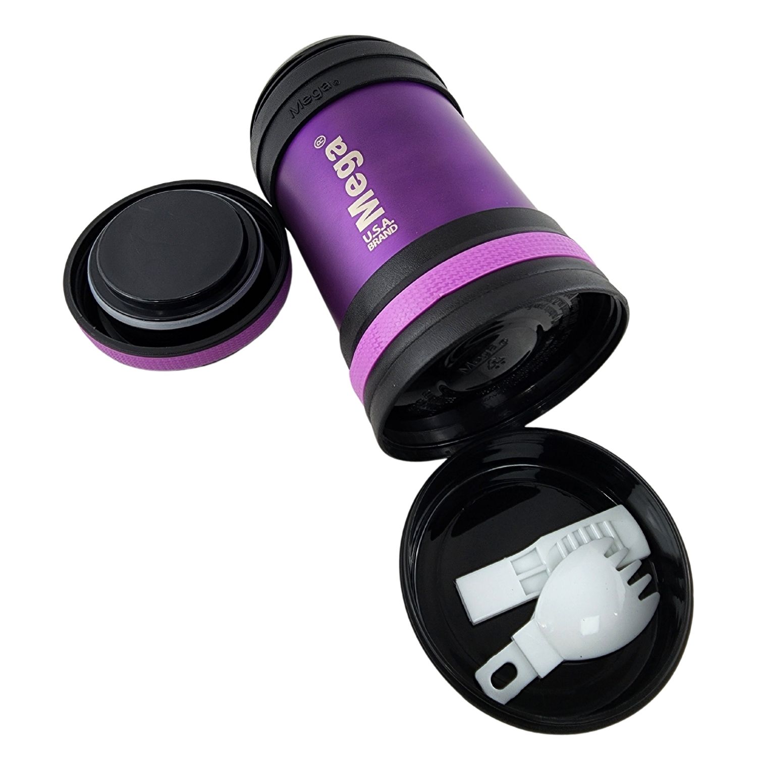 TERMO MEGA MAXX 400ML COMIDAS METALICO ACERO INOXIDABLE MORADO - 5
