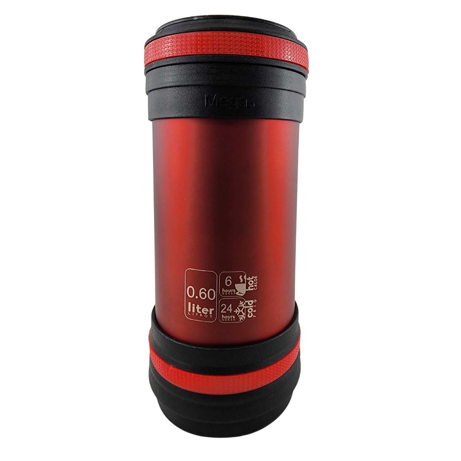 TERMO MEGA MAXX 600ML COMIDAS METALICO ACERO INOXIDABLE EN COLOR ROJO - 4