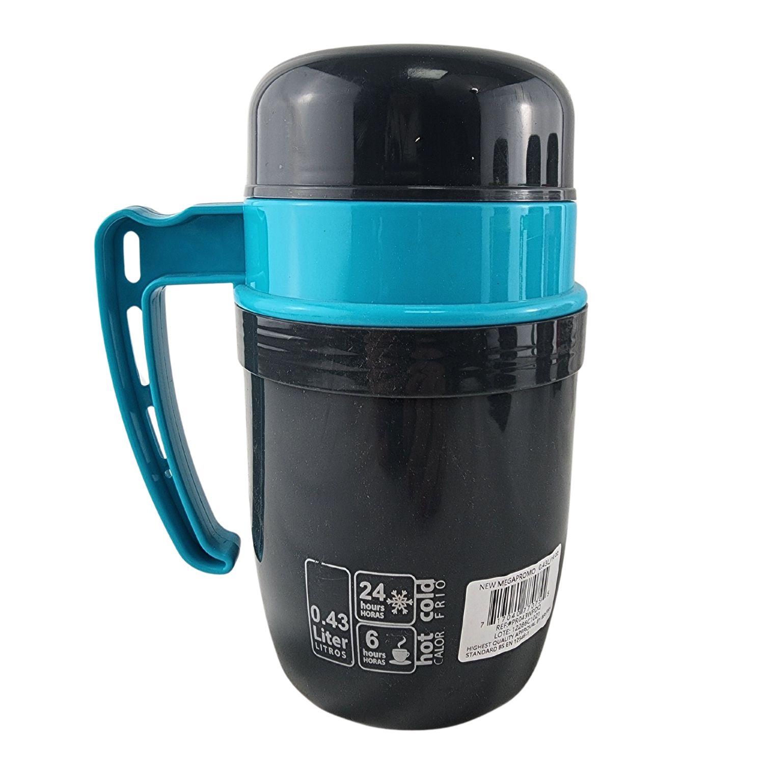 TERMO NEW MEGA 430ML COMIDA CALIENTE BOCA ANCHA ES CELESTE - 3