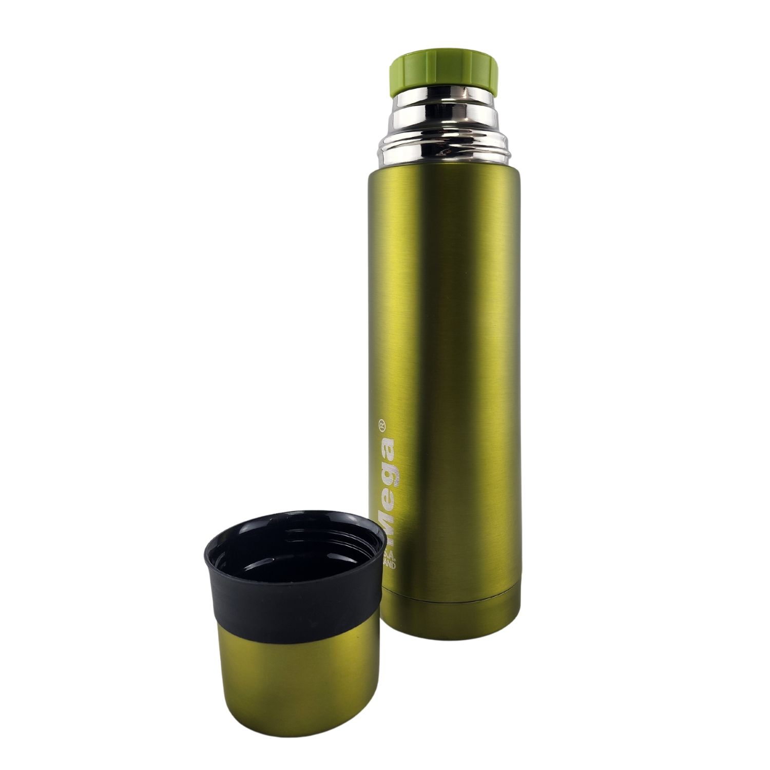 TERMO MEGA SLIM IV 470ML ACERO INOXIDABLE METALICO TE EN COLOR CAFE VERDE - 5
