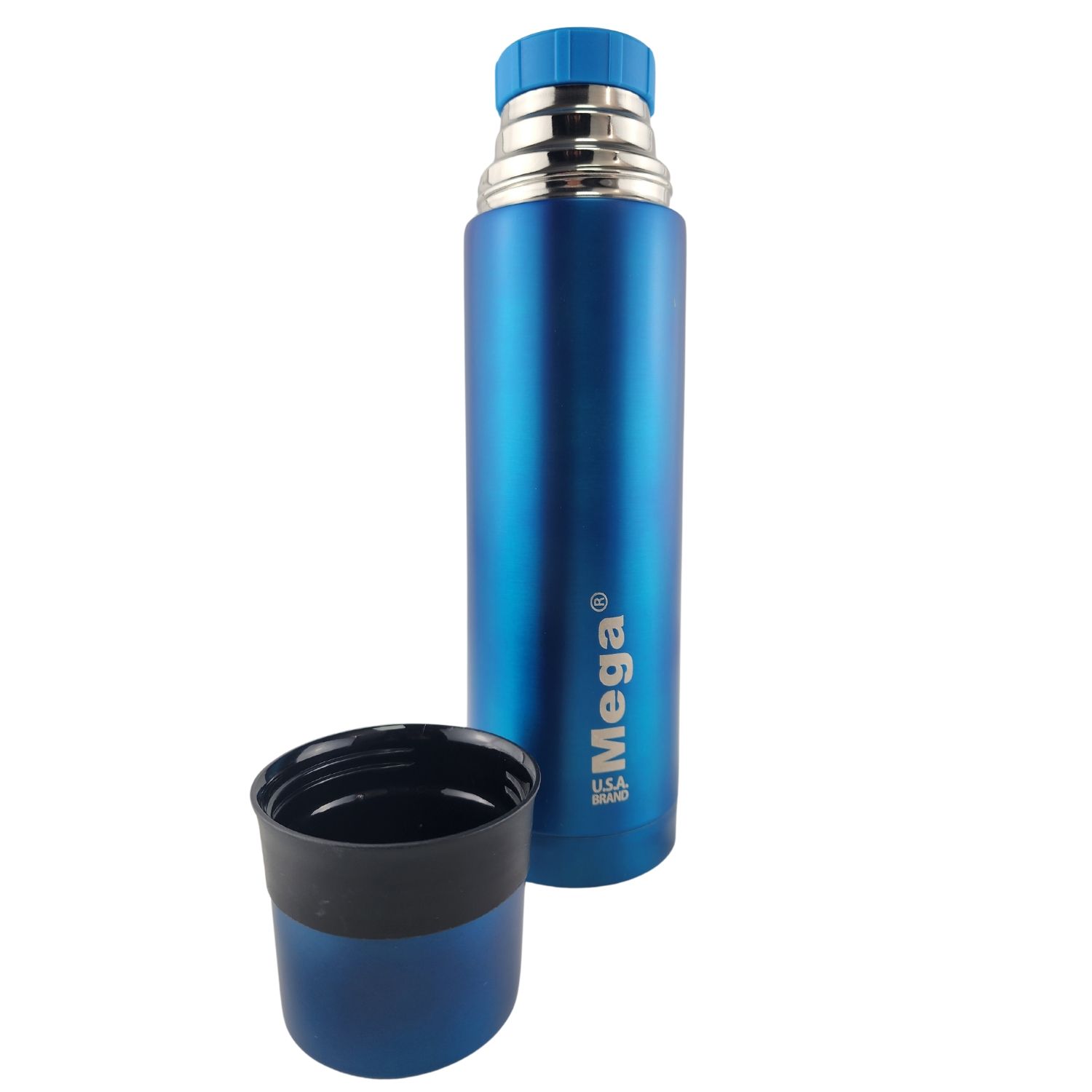 TERMO MEGA SLIM IV 1L ACERO INOXIDABLE TE EN COLOR CAFE OUTDOOR AZUL - 4