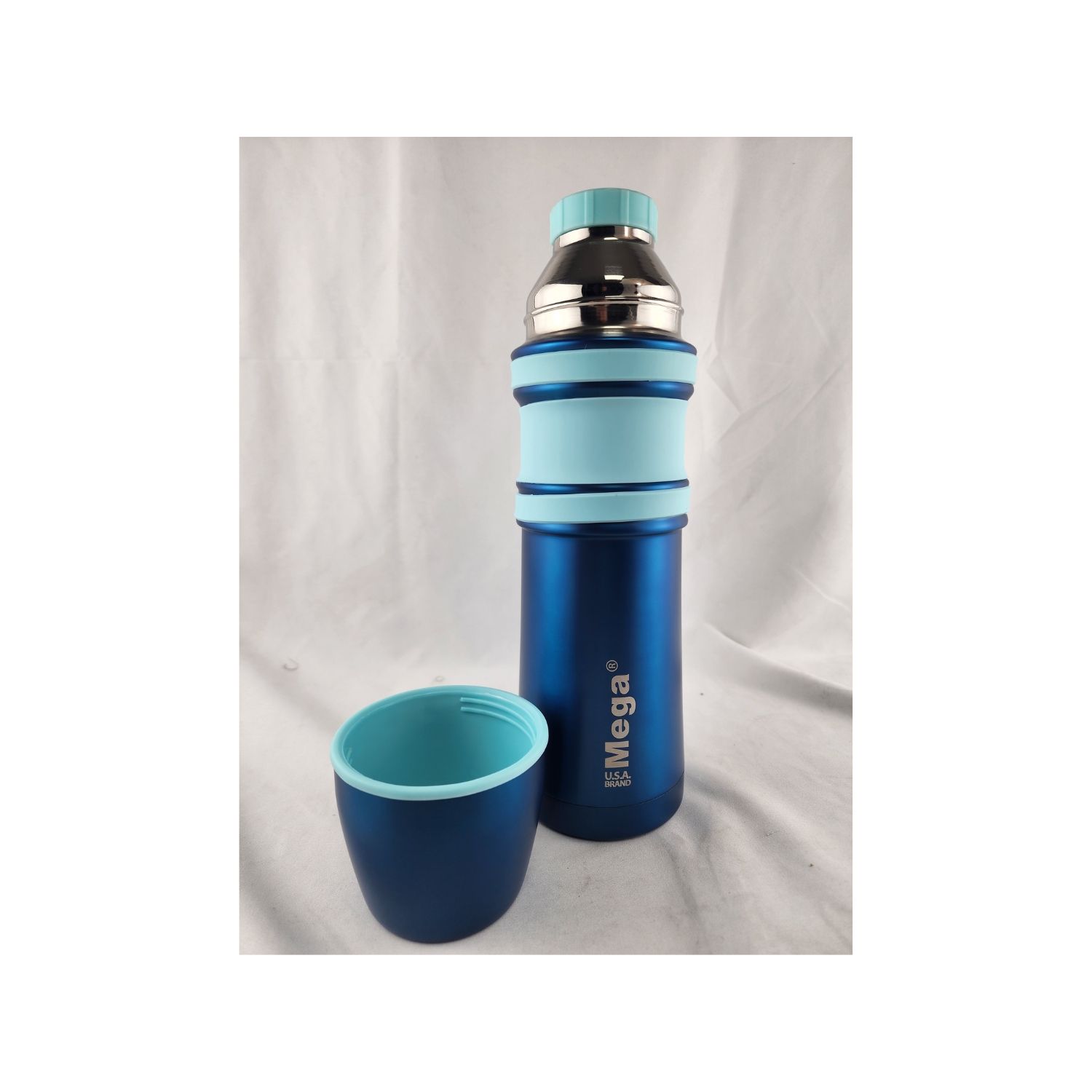 TERMO MEGA SLIM II 1L ACERO INOXIDABLE BEBIDAS CALIENTES FRIAS AZUL - 8