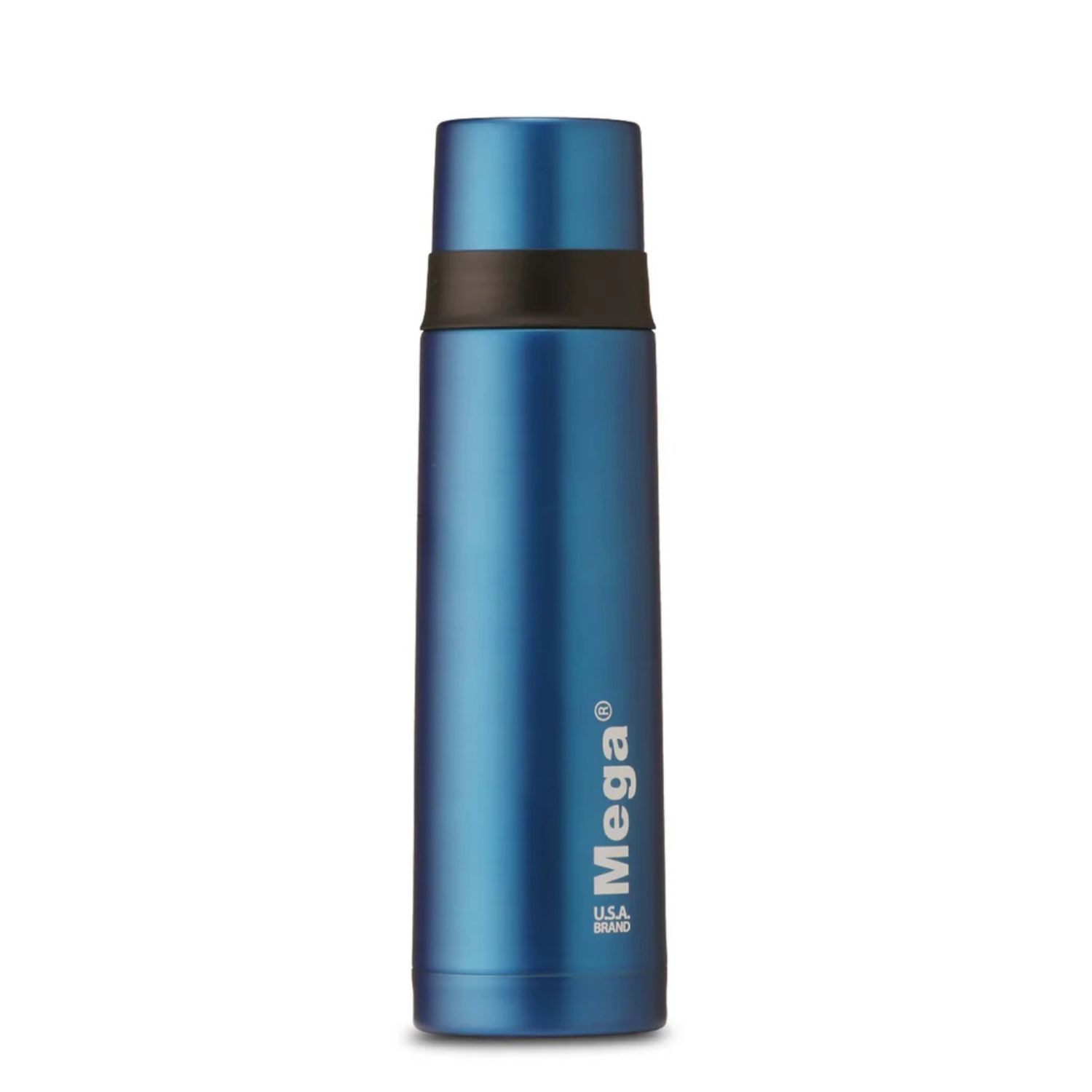 TERMO MEGA SLIM IV 470ML ACERO INOXIDABLE METALICO TE EN COLOR CAFE AZUL - 2