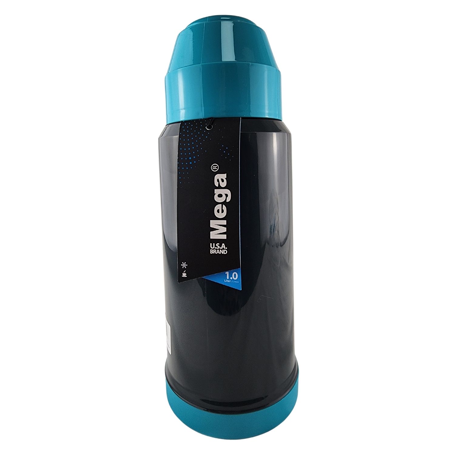 TERMO MEGA 1L NEW MEGATEMP BEBIDAS CALIENTES FRIAS CON TAZAS CELESTE - 4