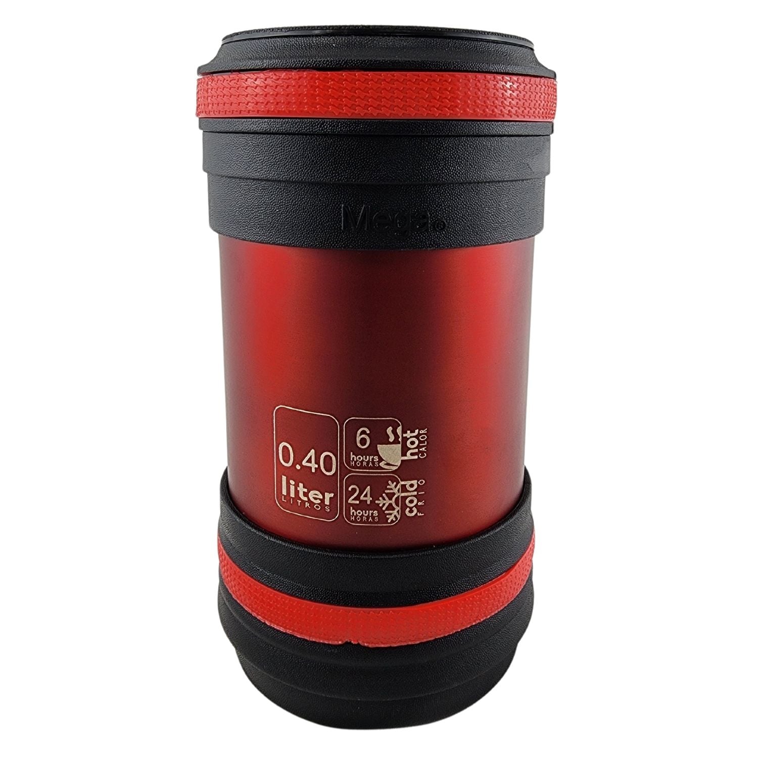 TERMO MEGA MAXX 400ML COMIDAS METALICO ACERO INOXIDABLE EN COLOR ROJO - 3