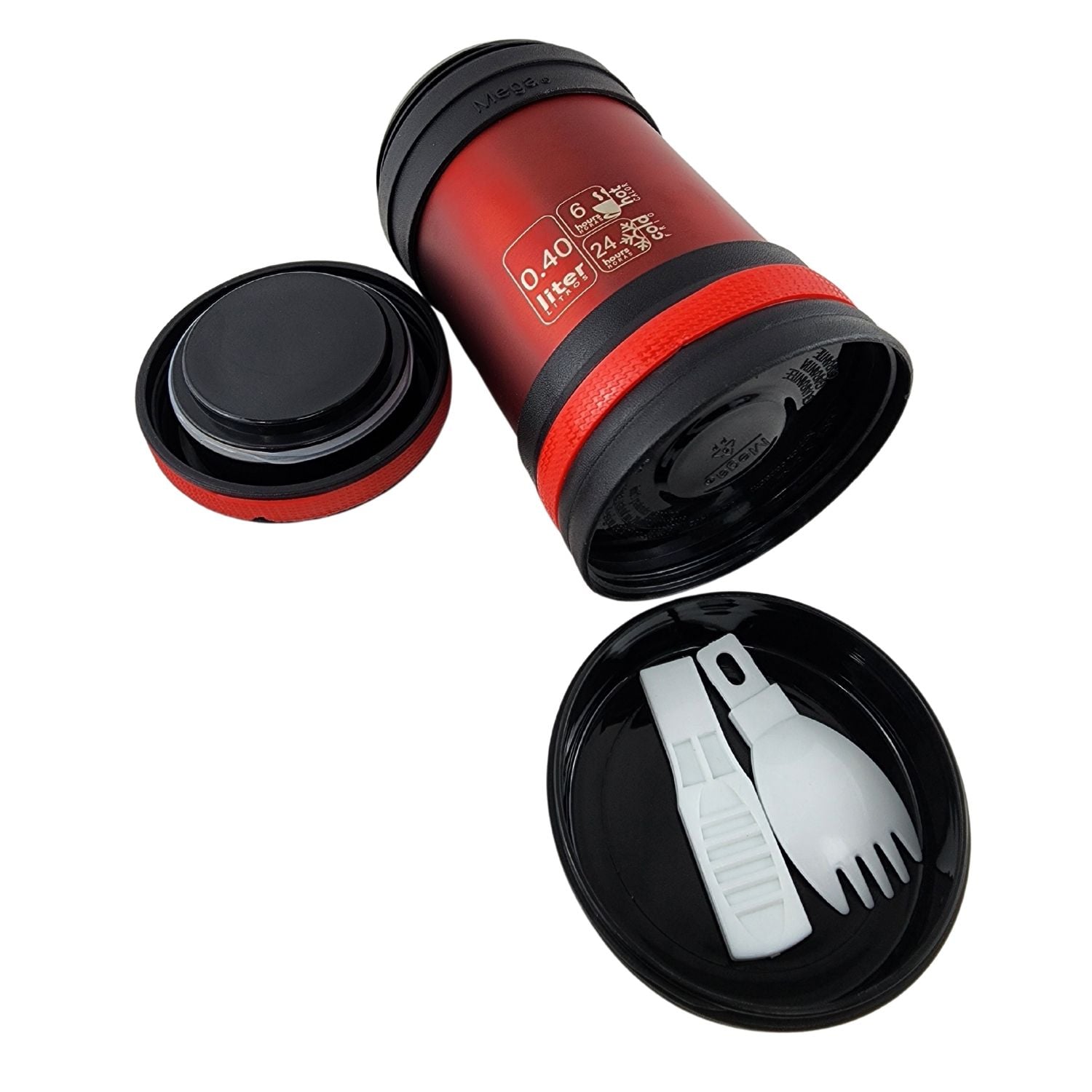 TERMO MEGA MAXX 400ML COMIDAS METALICO ACERO INOXIDABLE EN COLOR ROJO - 5