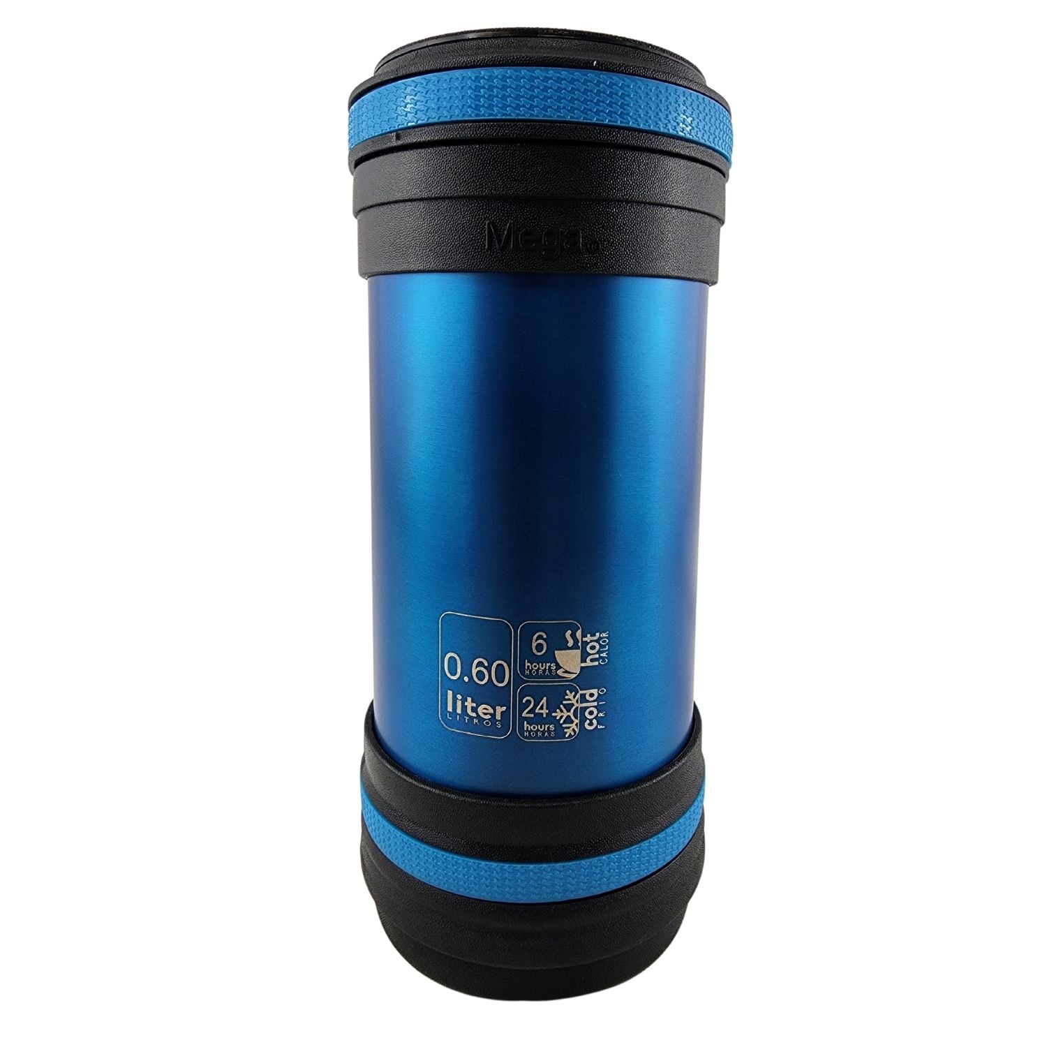 TERMO MEGA MAXX 600ML COMIDAS METALICO ACERO INOXIDABLE AZUL - 4