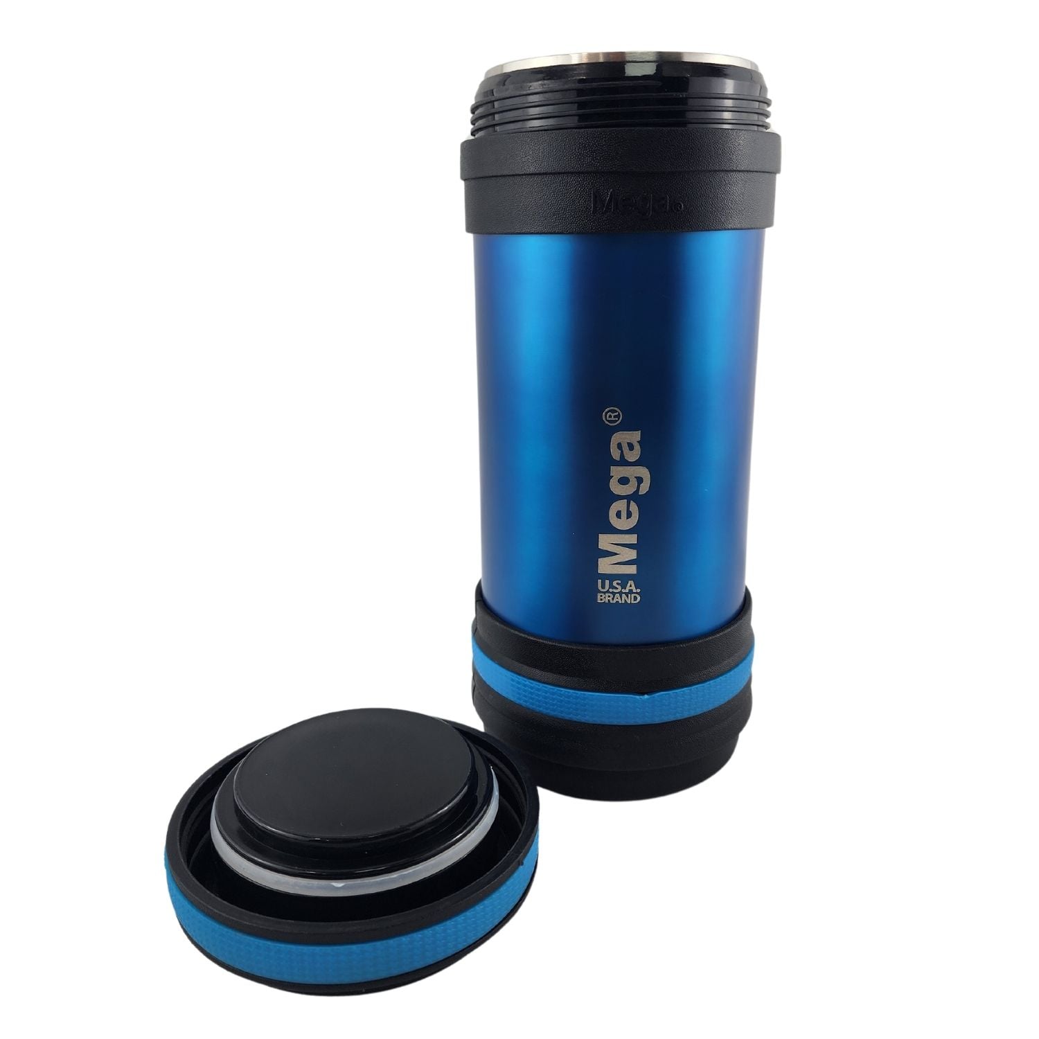 TERMO MEGA MAXX 600ML COMIDAS METALICO ACERO INOXIDABLE AZUL - 5
