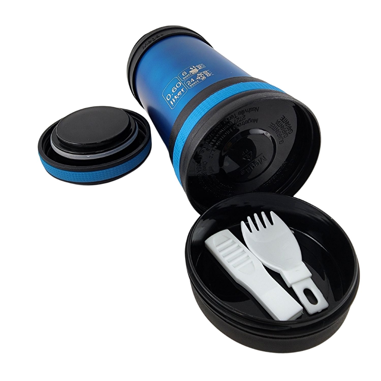 TERMO MEGA MAXX 600ML COMIDAS METALICO ACERO INOXIDABLE AZUL - 6